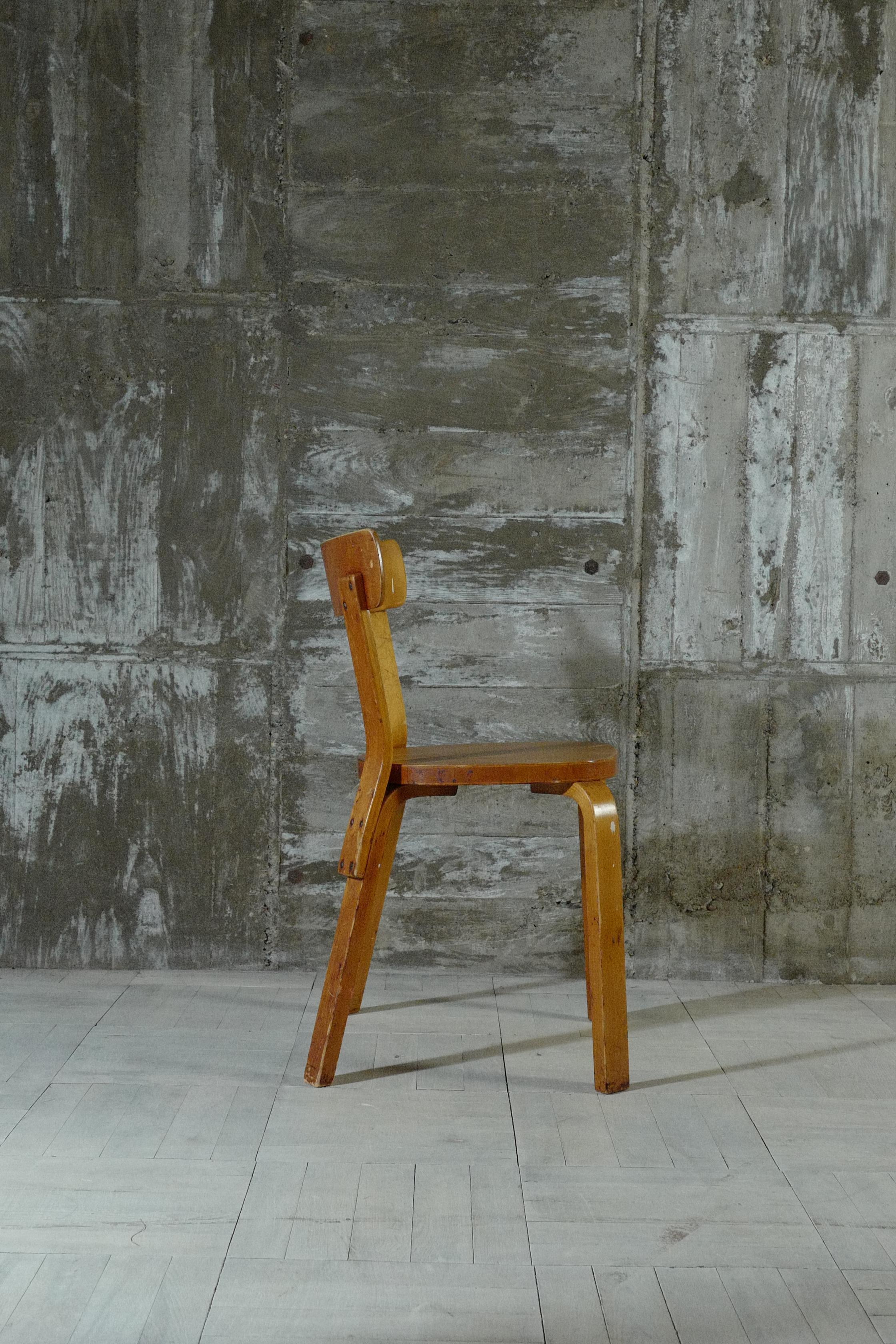 Travail du bois Alvar Aalto+Aalto chaise69 naturelle hedemora 1940's en vente