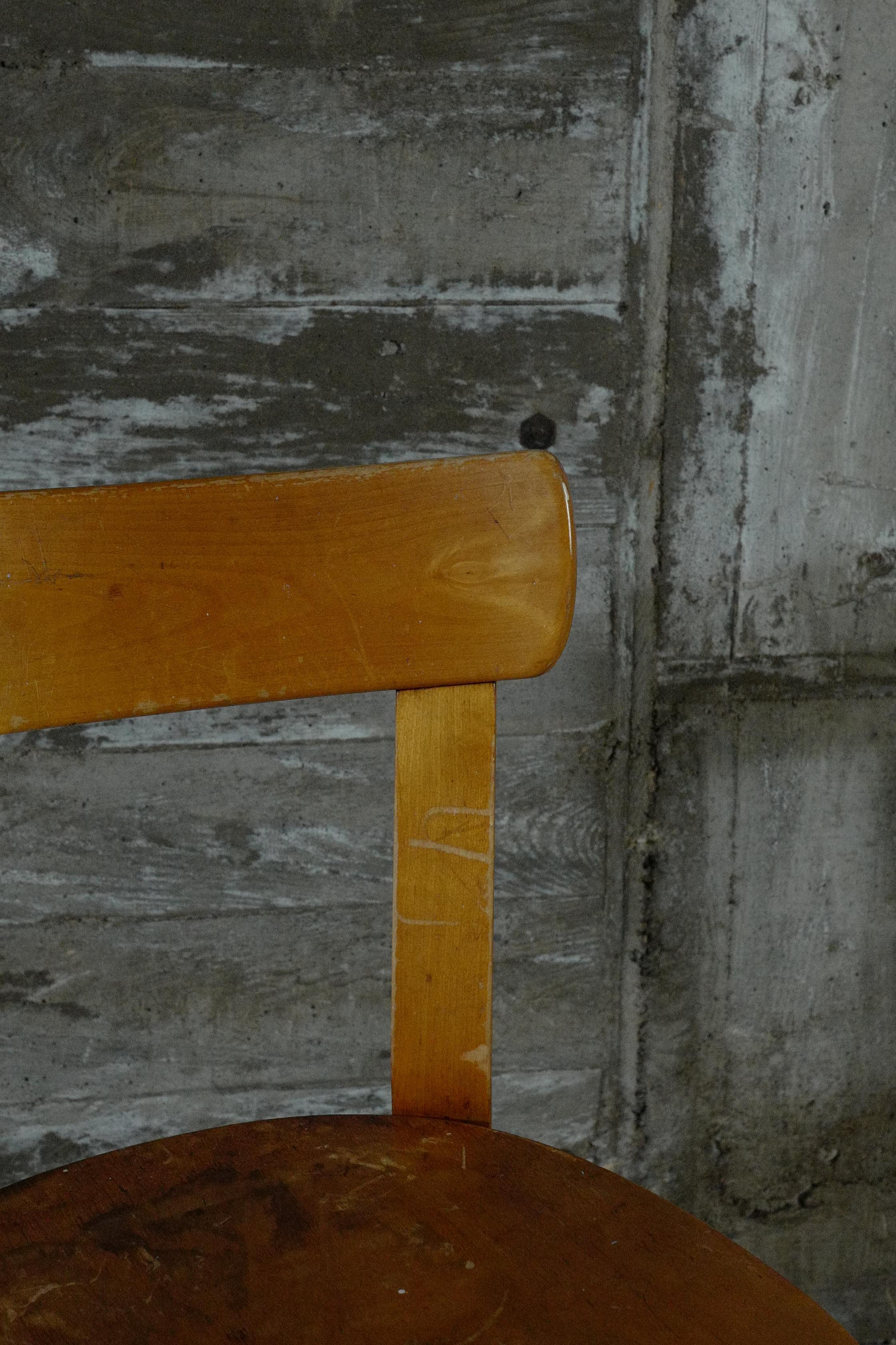 Woodwork alvar aalto chair69 natural hedemora 1940's For Sale