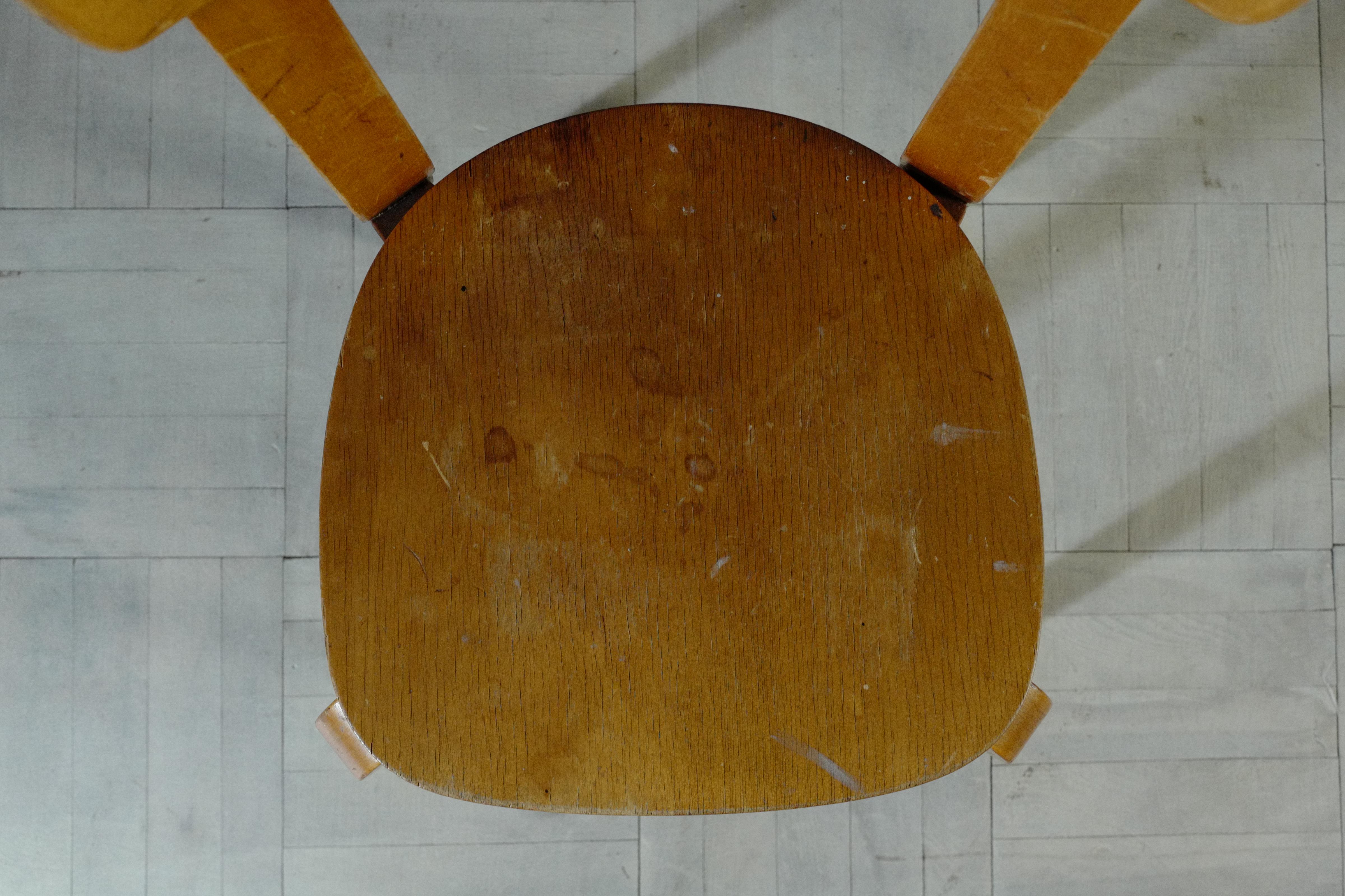 Birch alvar aalto chair69 natural hedemora 1940's For Sale