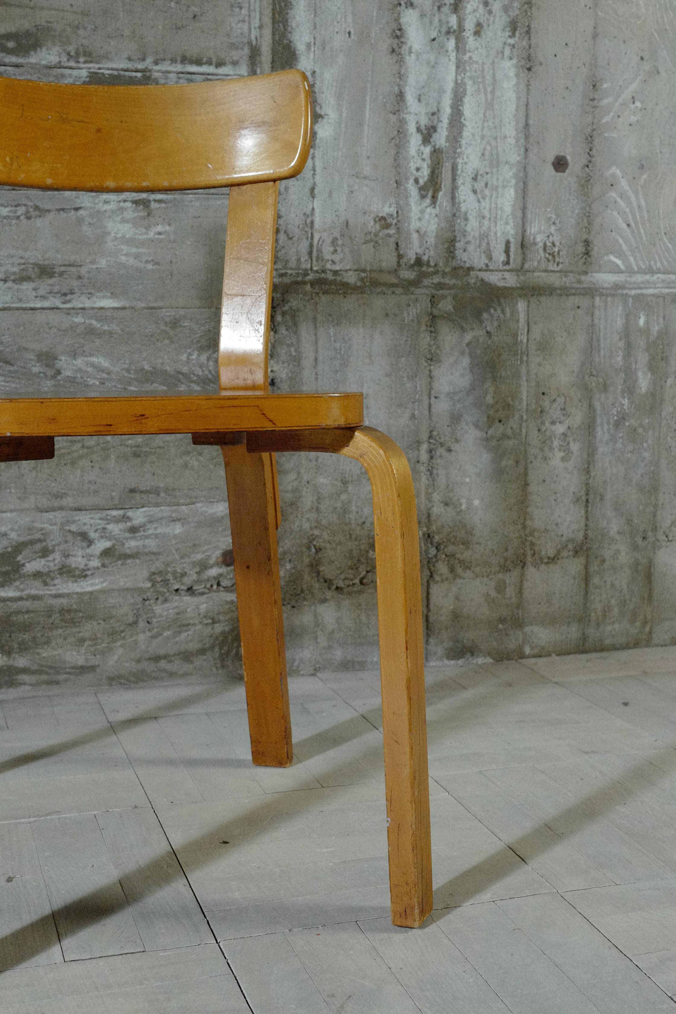 alvar aalto chair69 natural hedemora 1940's For Sale 1