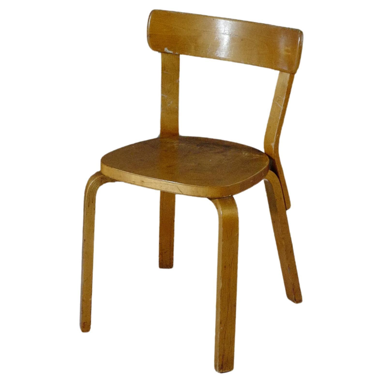 alvar aalto chair69 natural hedemora 1940's For Sale