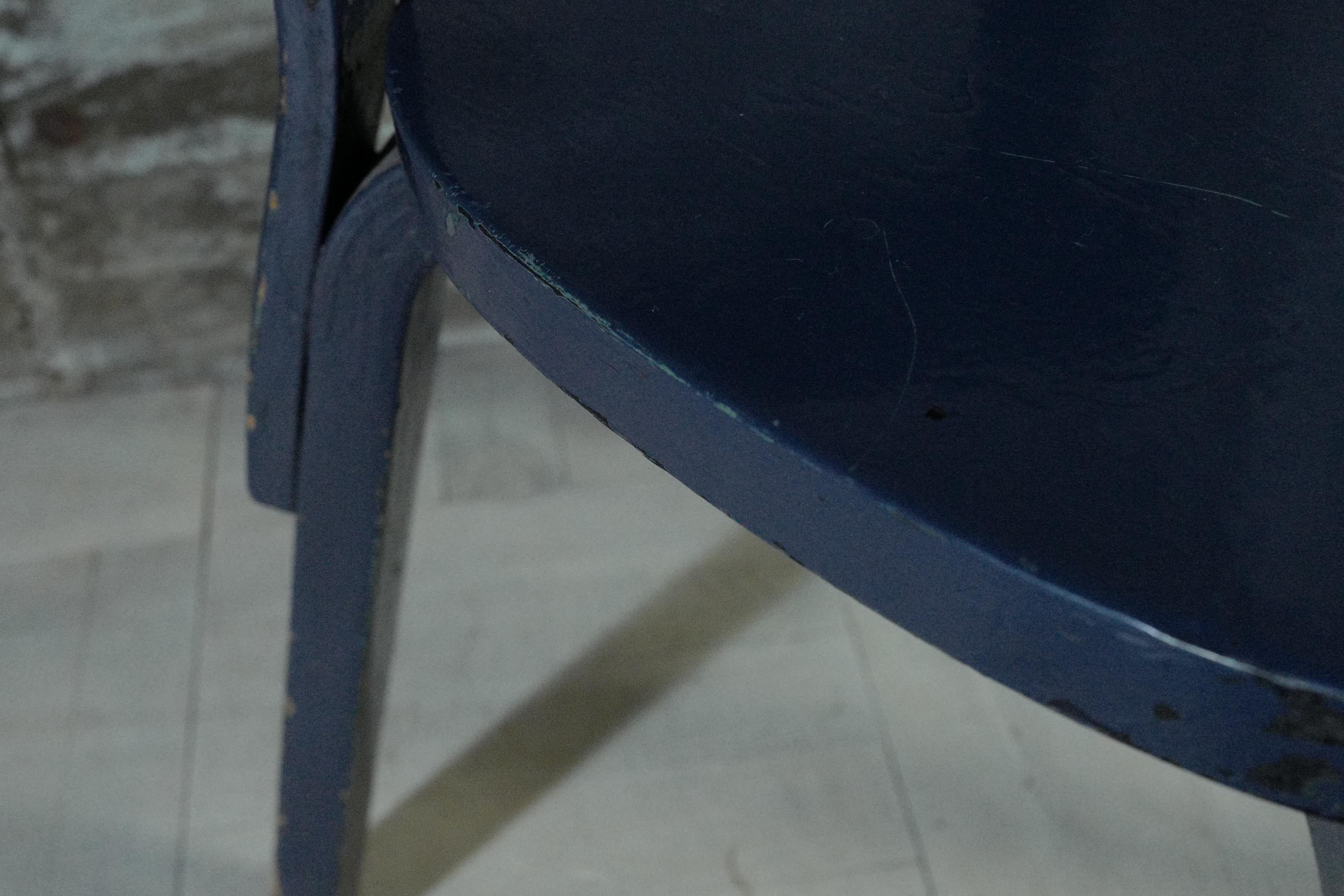 alvar aalto chair69 Painted Deep blue   1930's For Sale 3