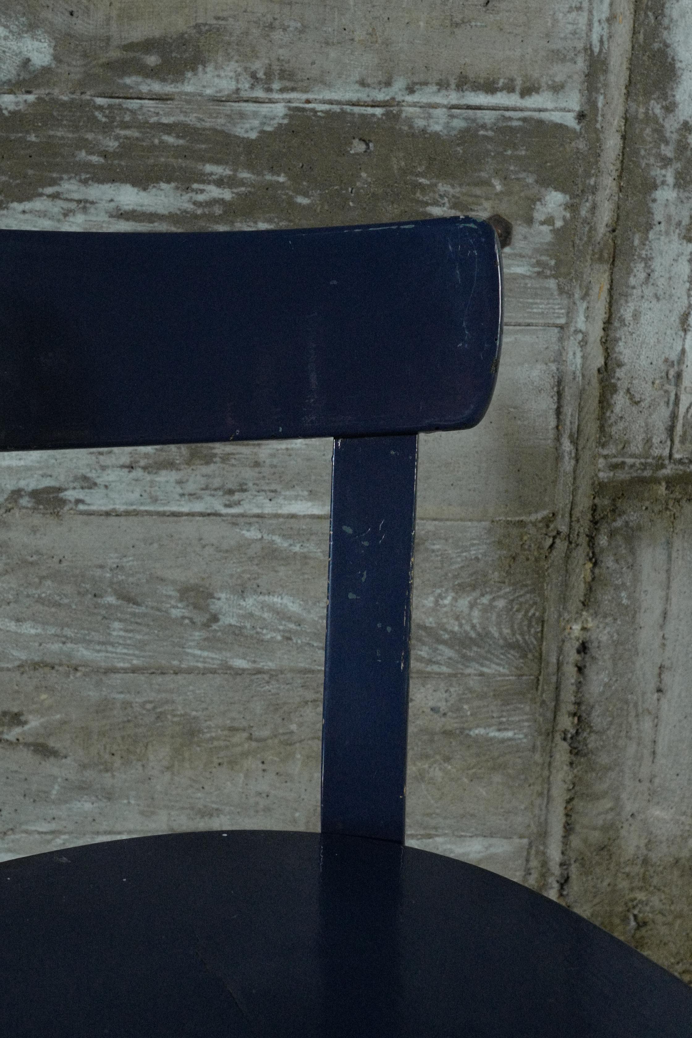 alvar aalto chair69 Painted Deep blue   1930's For Sale 4