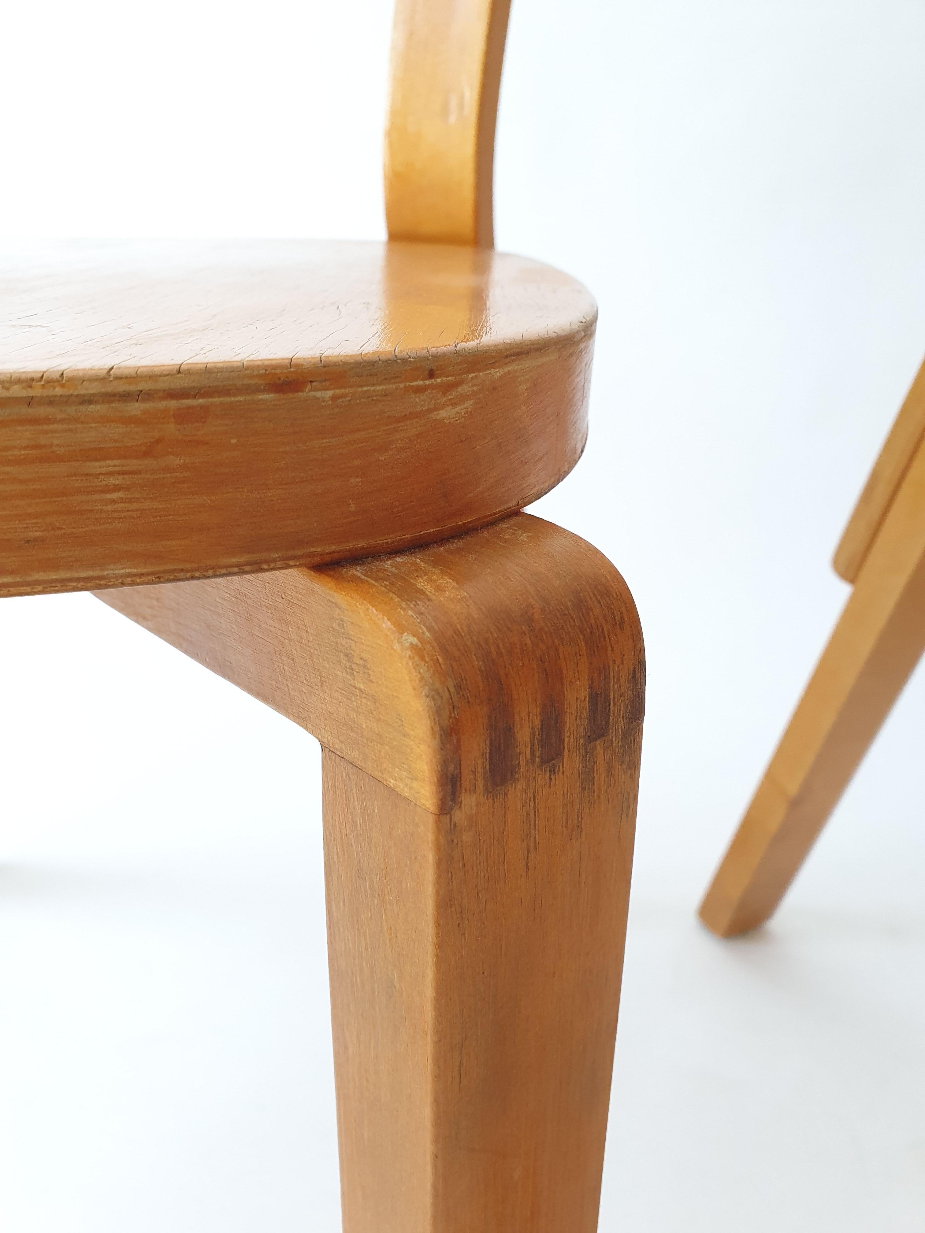 Mid-20th Century Alvar Aalto chairs 1940s by Artek model 69