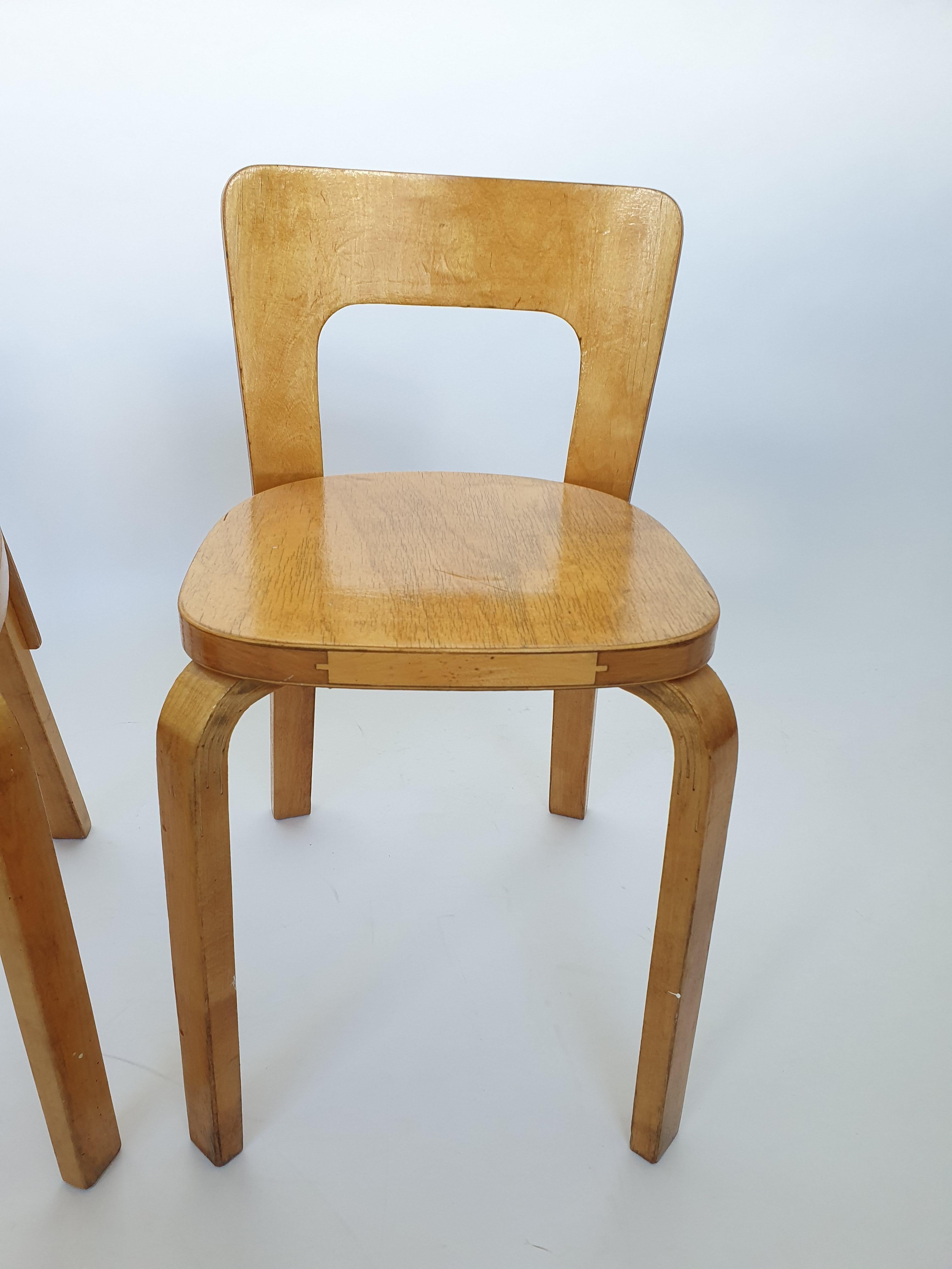 Scandinavo moderno Sedie Alvar Aalto Artek A65 anni '50 in vendita