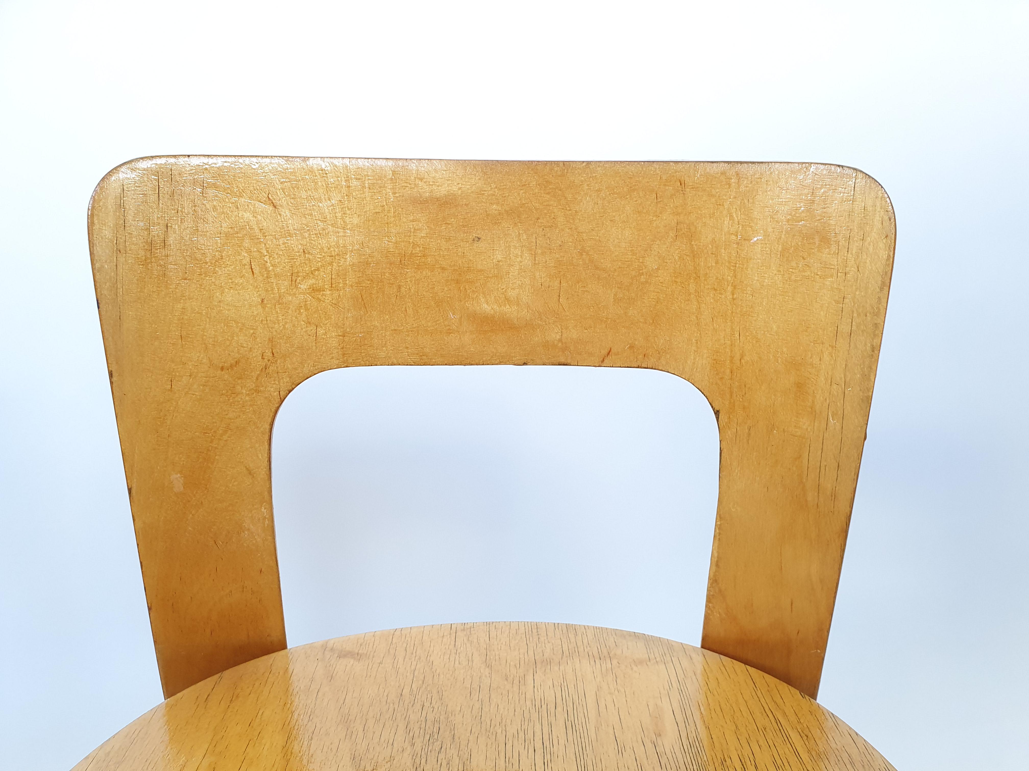 Metà XX secolo Sedie Alvar Aalto Artek A65 anni '50 in vendita