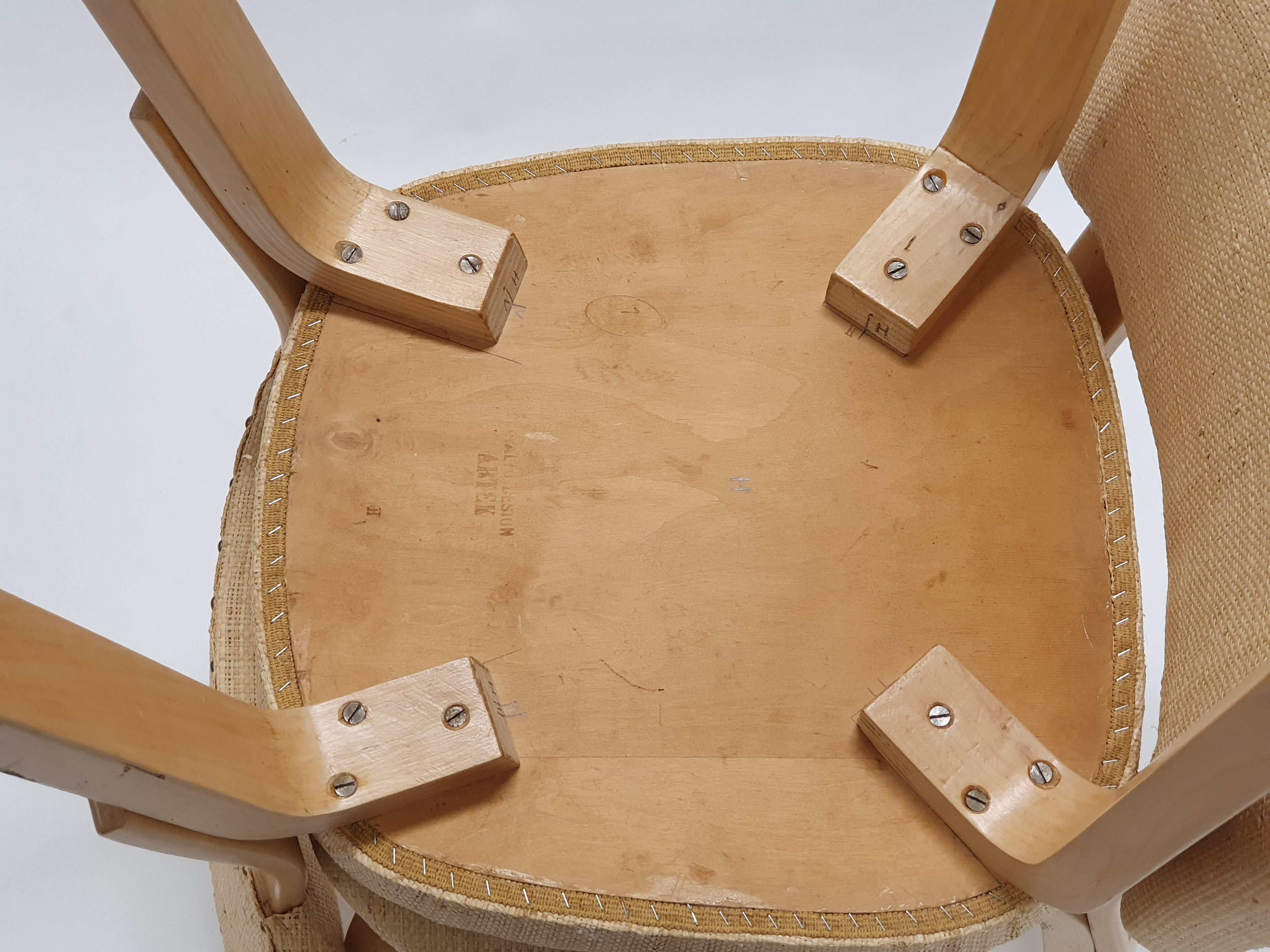 Alvar Aalto chairs model 62 by Artek 2 pcs In Good Condition In Espoo, FI