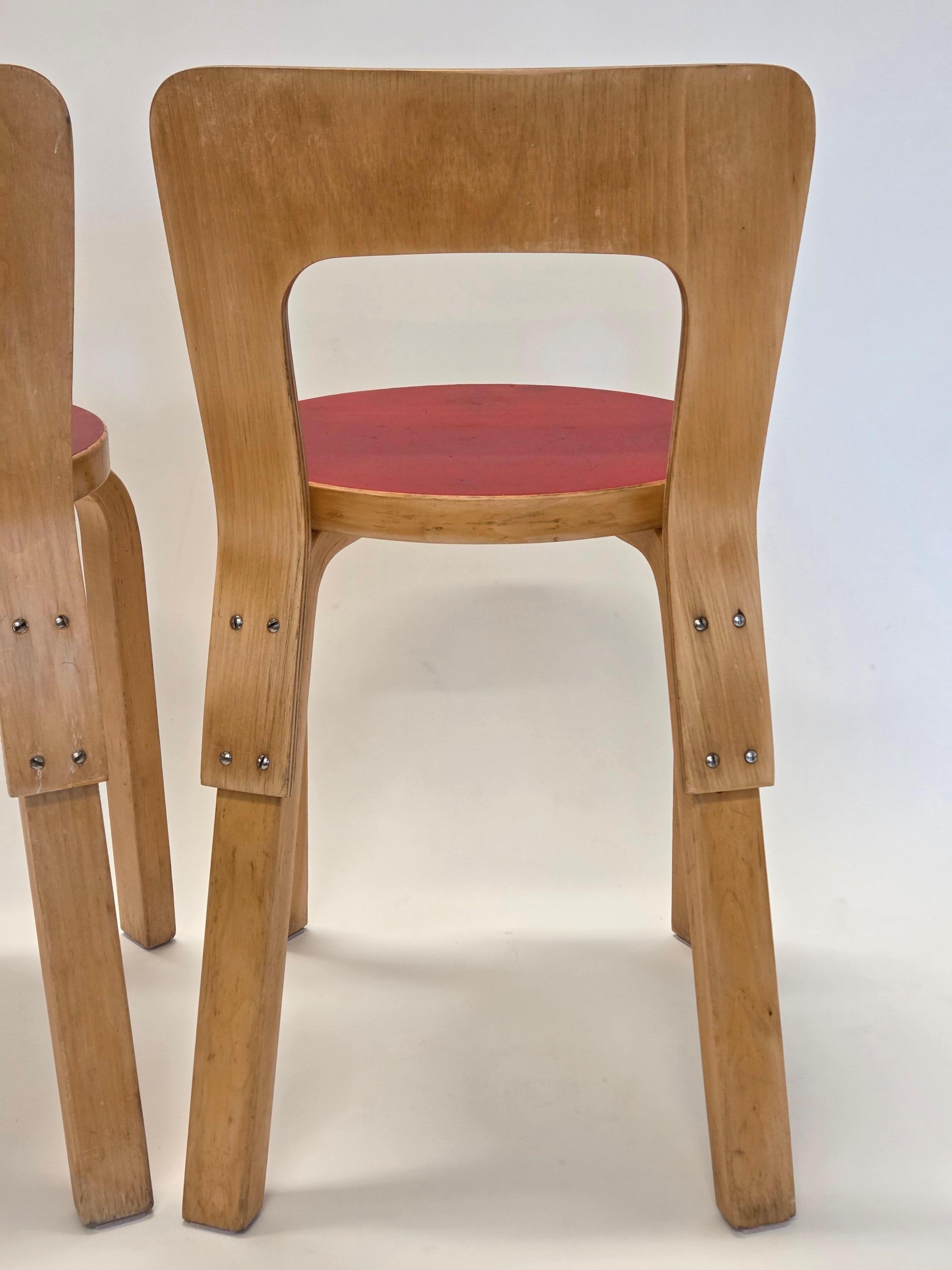 Chaises Alvar Aalto+Aalto modèle 65 par Artek années 1960 en vente 6