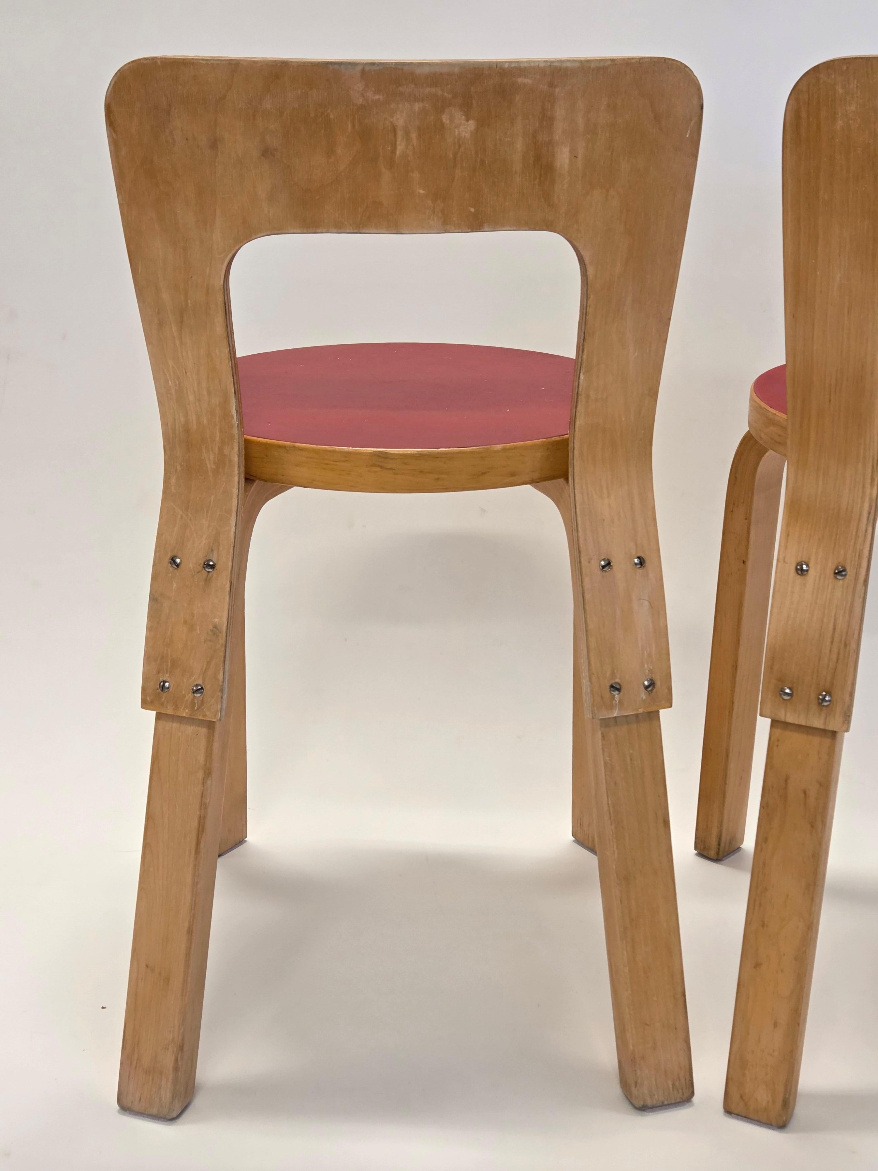 Chaises Alvar Aalto+Aalto modèle 65 par Artek années 1960 en vente 7
