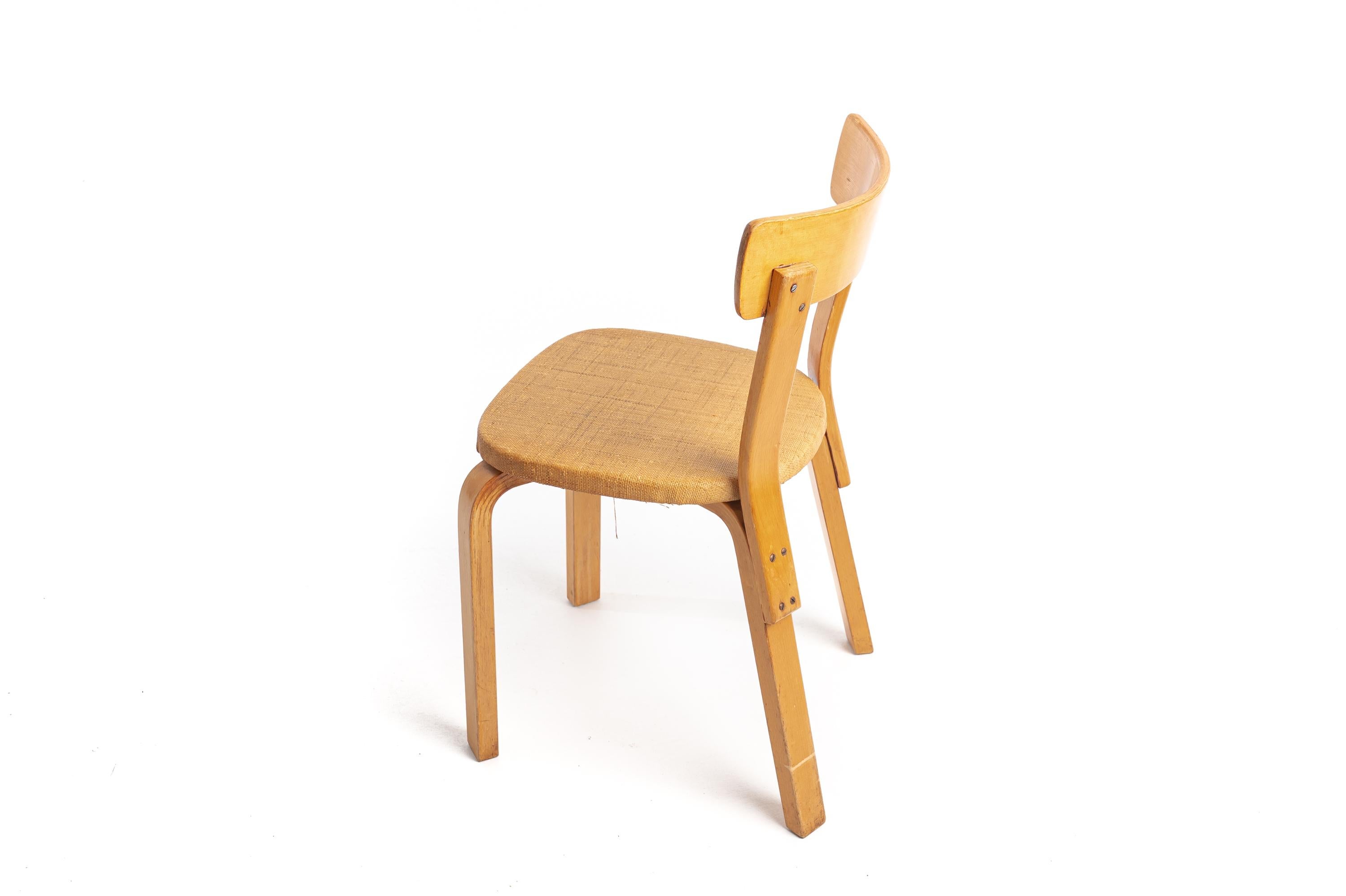 20th Century Alvar Aalto chairs model 69 2 pcs For Sale