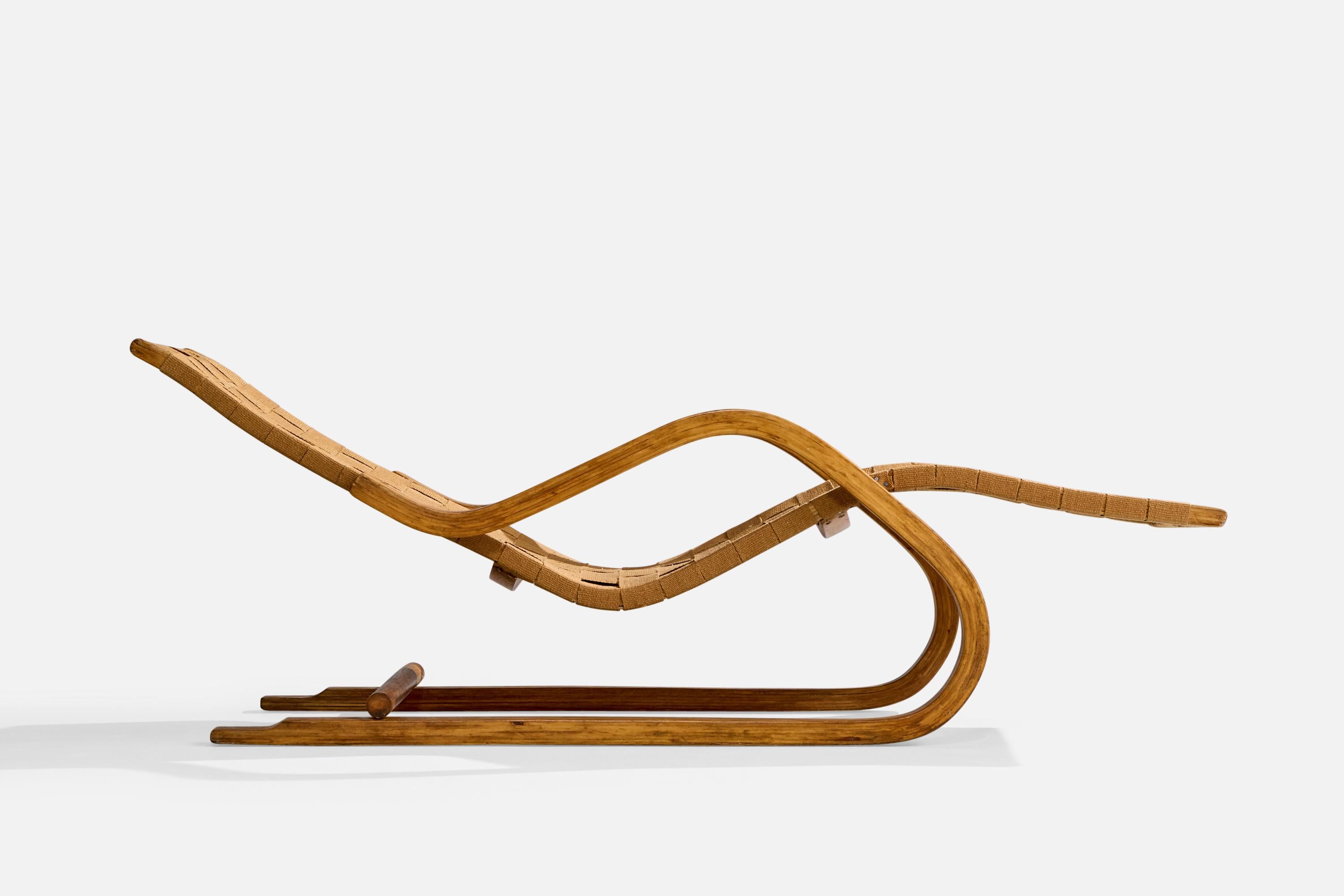 Tissu Alvar Aalto, chaise longue, bouleau, tissu, Finlande, 1947 en vente