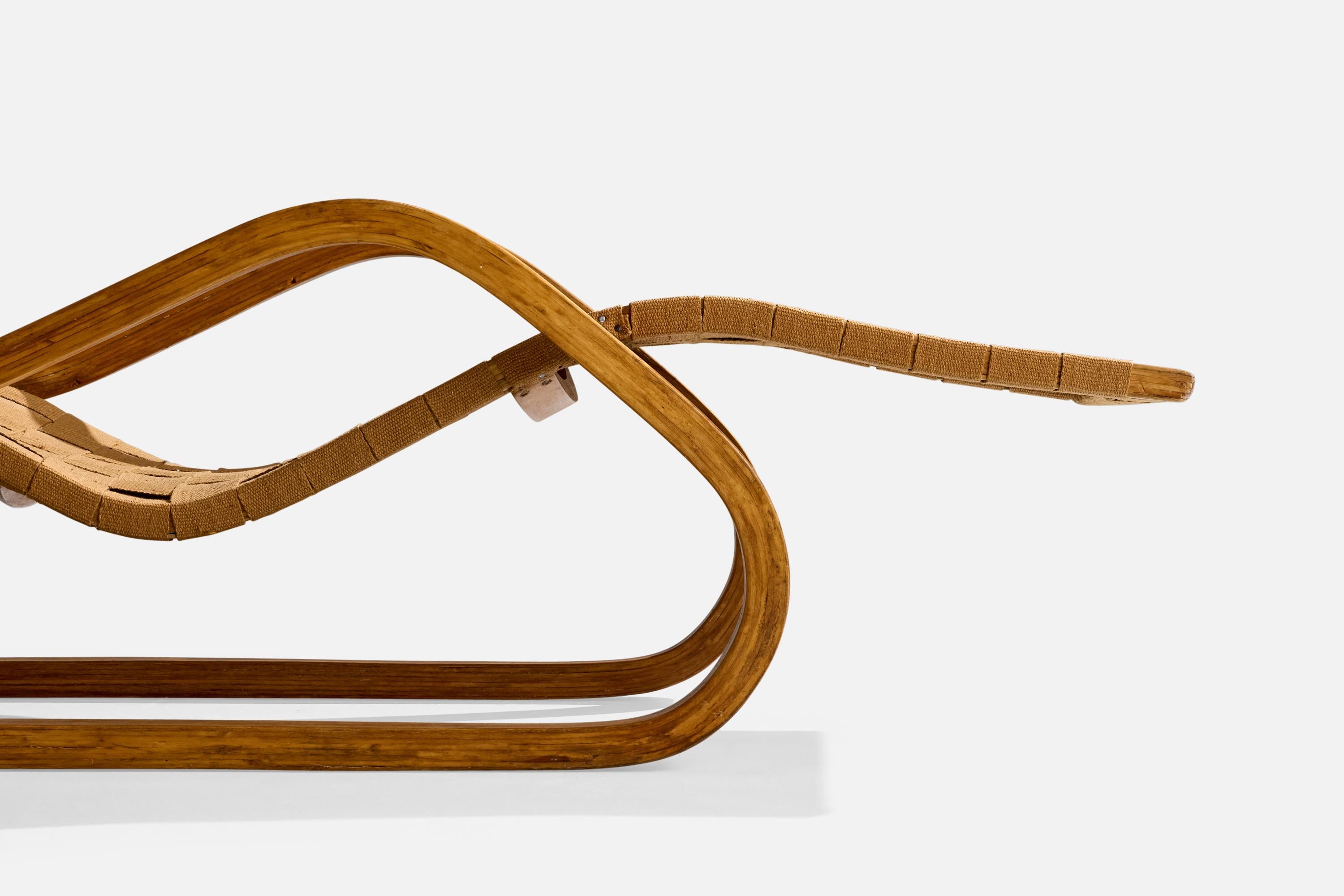 Alvar Aalto, chaise longue, bouleau, tissu, Finlande, 1947 en vente 1