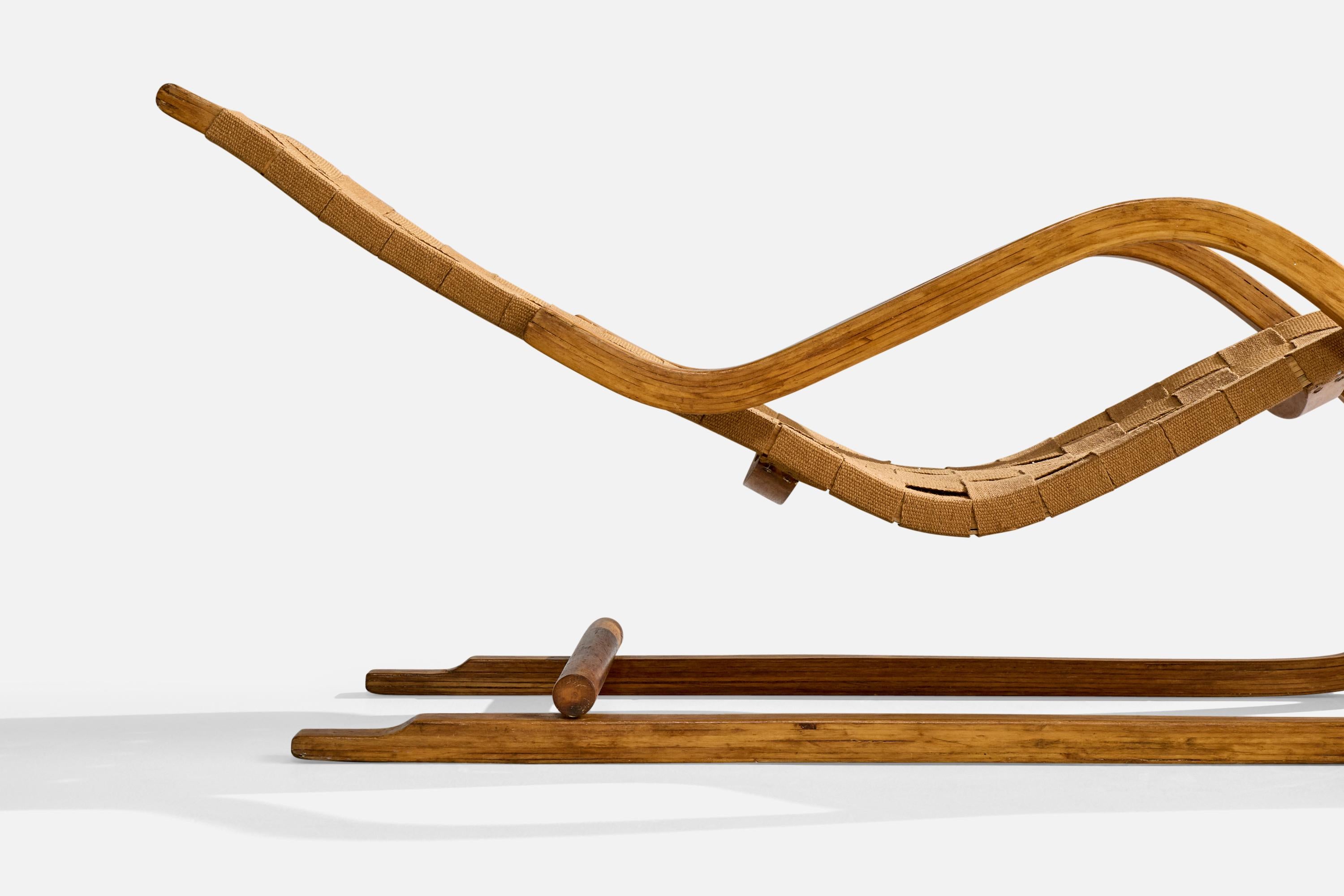 Alvar Aalto, chaise longue, bouleau, tissu, Finlande, 1947 en vente 2