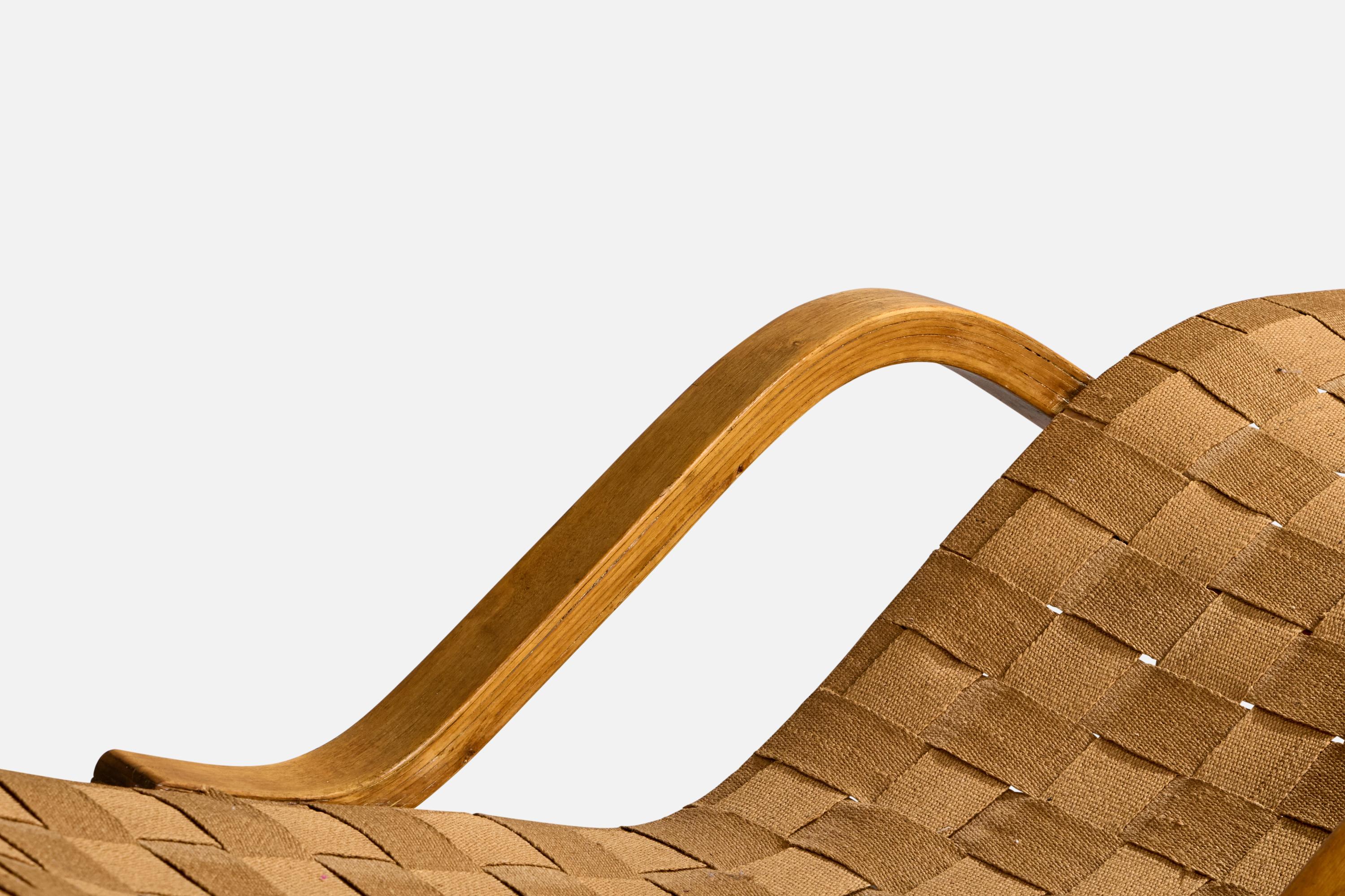 Alvar Aalto, chaise longue, bouleau, tissu, Finlande, 1947 en vente 3