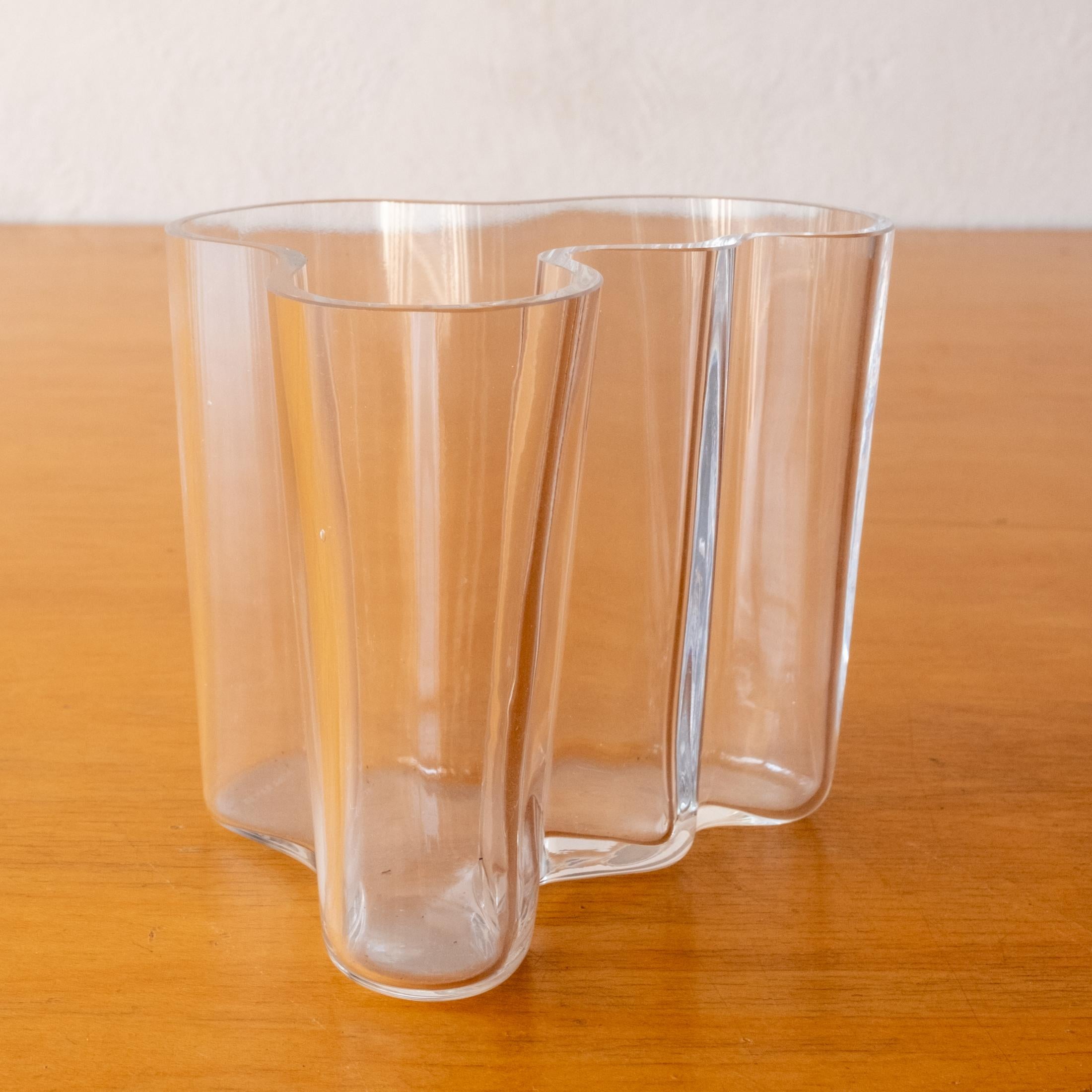 Scandinavian Modern Alvar Aalto Clear Glass Amorphic 