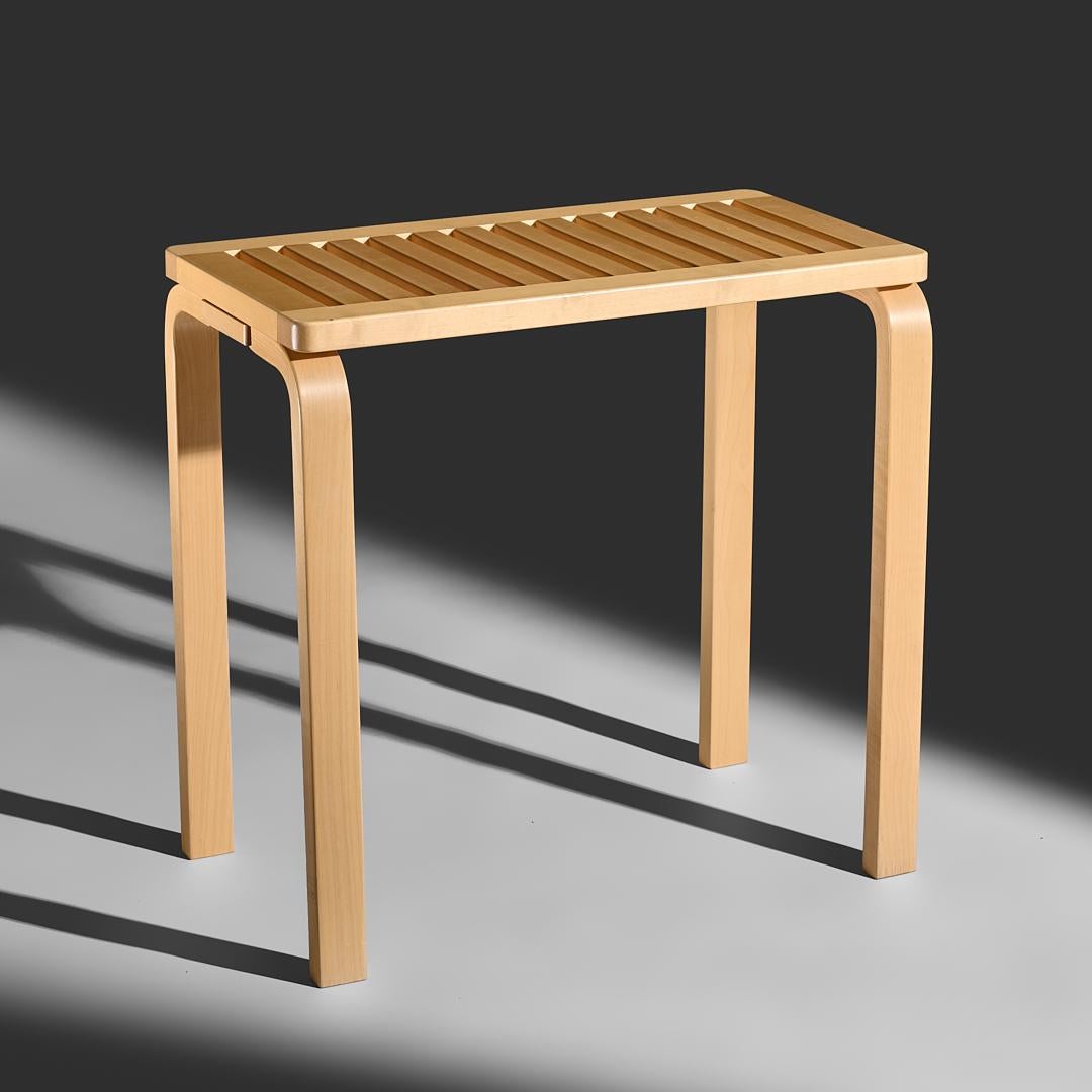 Alvar Aalto console, model 153B prototype for Arkek, Finland, circa 1980s.

Alvar Aalto slat console for Artek, Finland, dating back to the 1970s. This exquisite piece is a testament to Aalto's mastery of form and function, showcasing his iconic