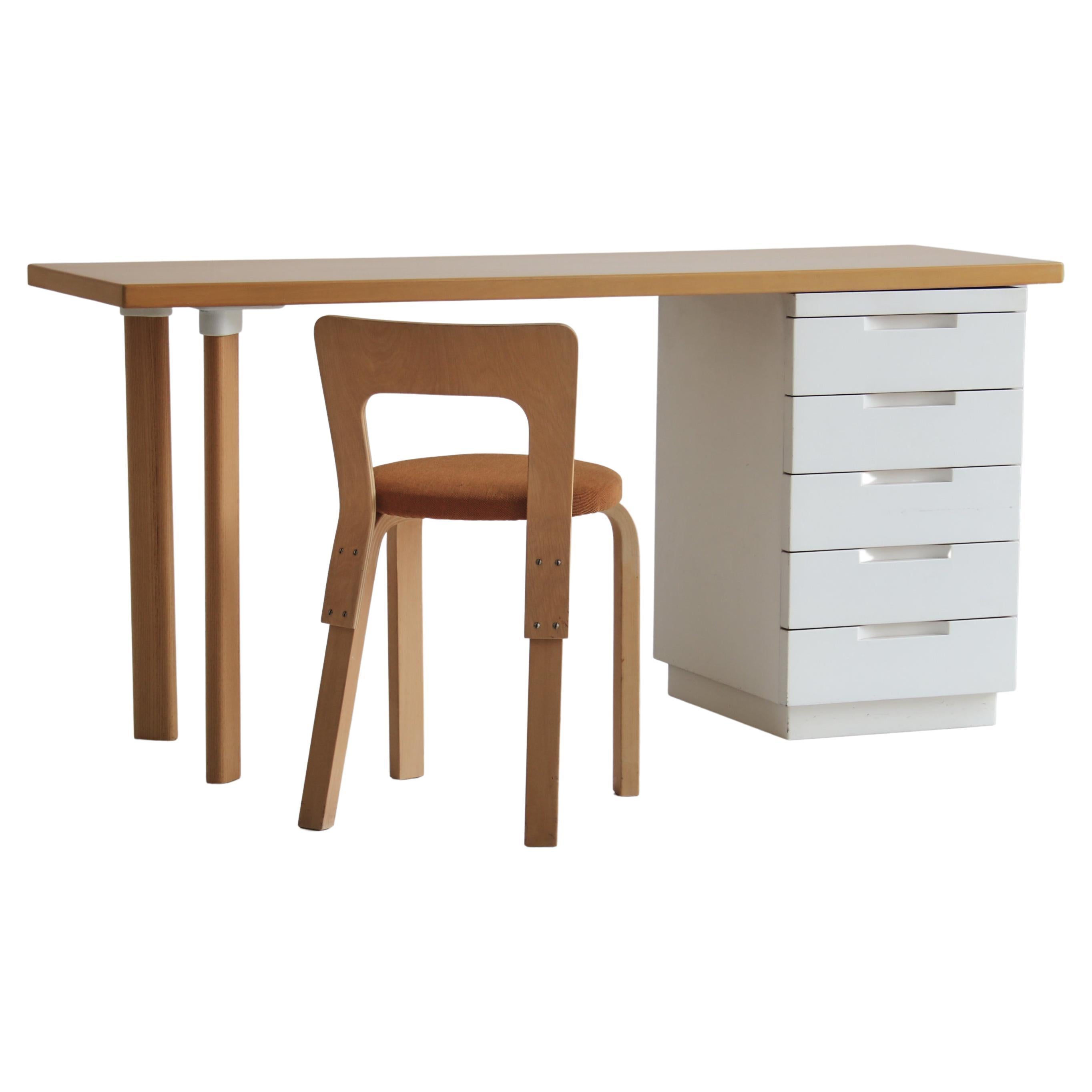Alvar Aalto Desk and Chair Model 65, made by Artek, Finland in the 1960s