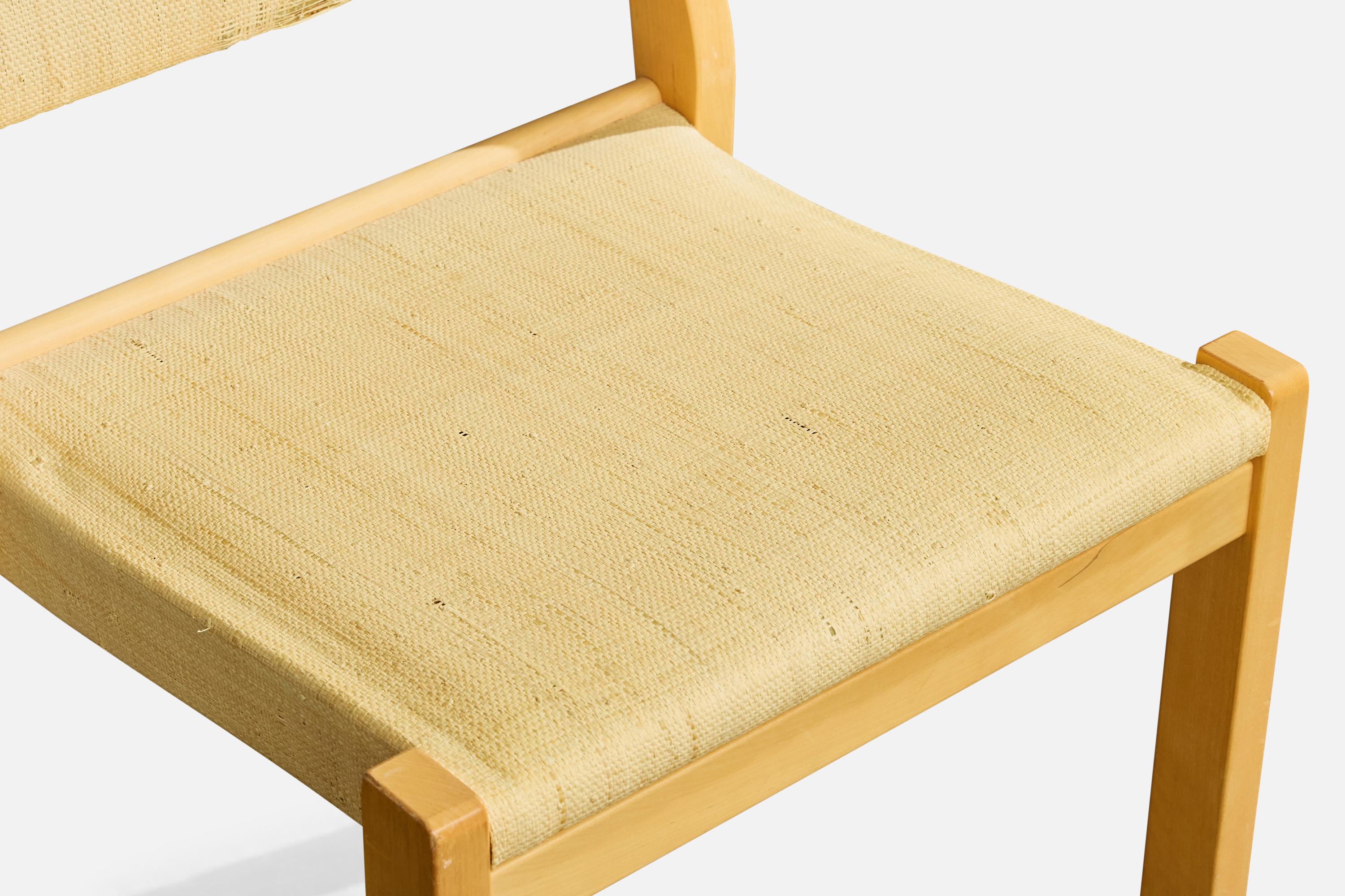 Alvar Aalto, Dining Room Chairs, Birch, Raffia, Finland, 1980s en venta 6