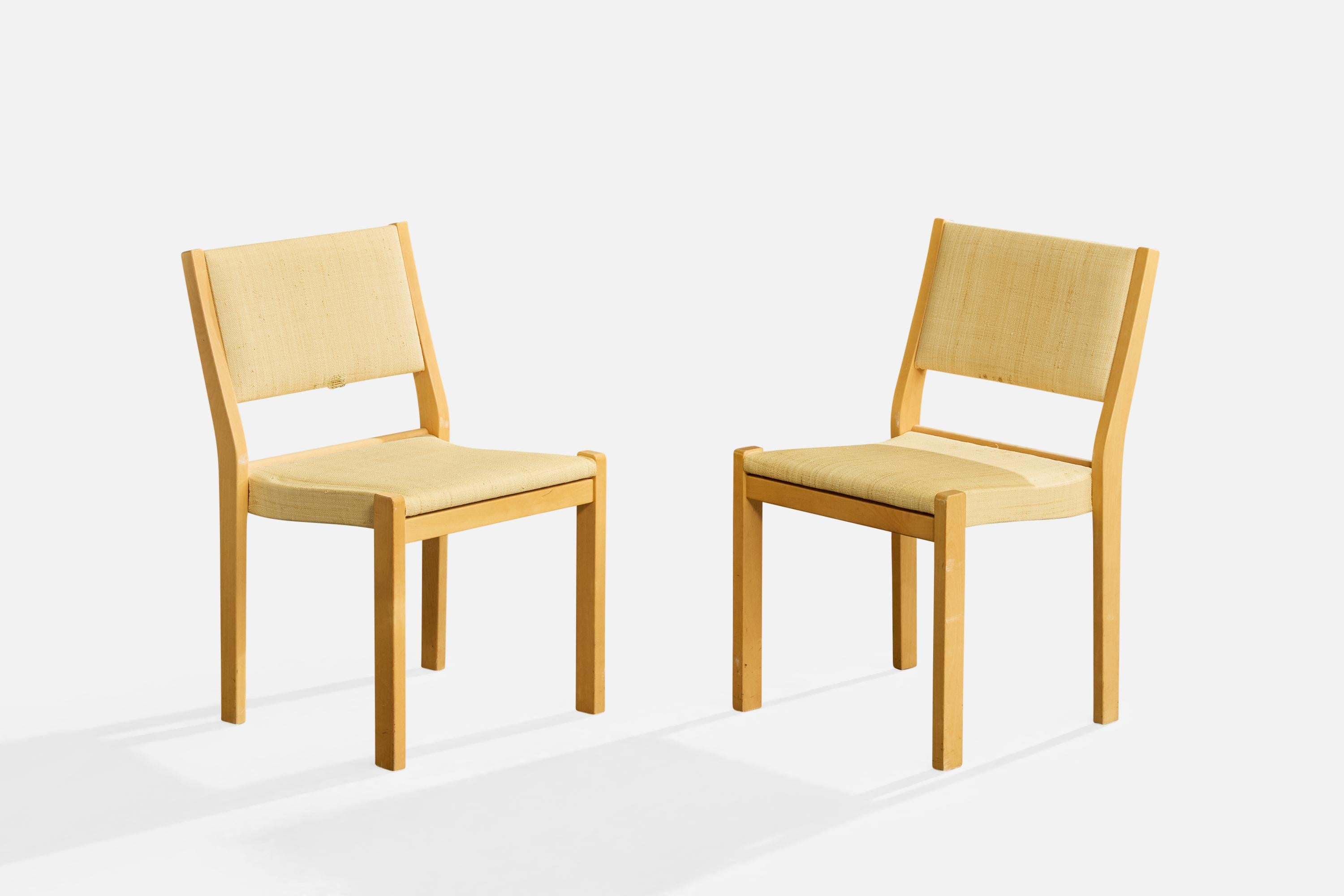 Alvar Aalto, Dining Room Chairs, Birch, Raffia, Finland, 1980s Finlandés en venta