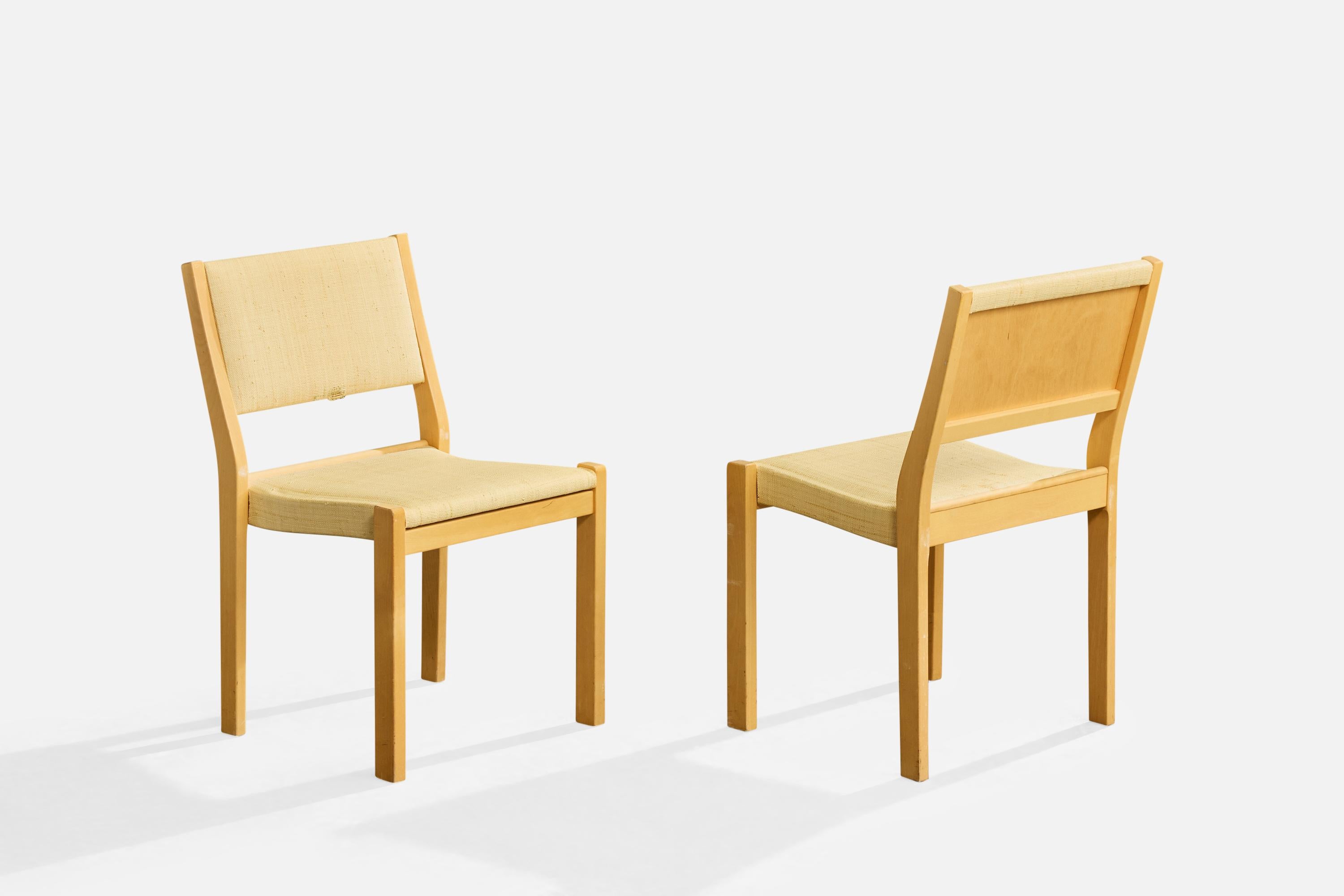 Alvar Aalto, Dining Room Chairs, Birch, Raffia, Finland, 1980s en Bastante bueno estado para la venta en High Point, NC