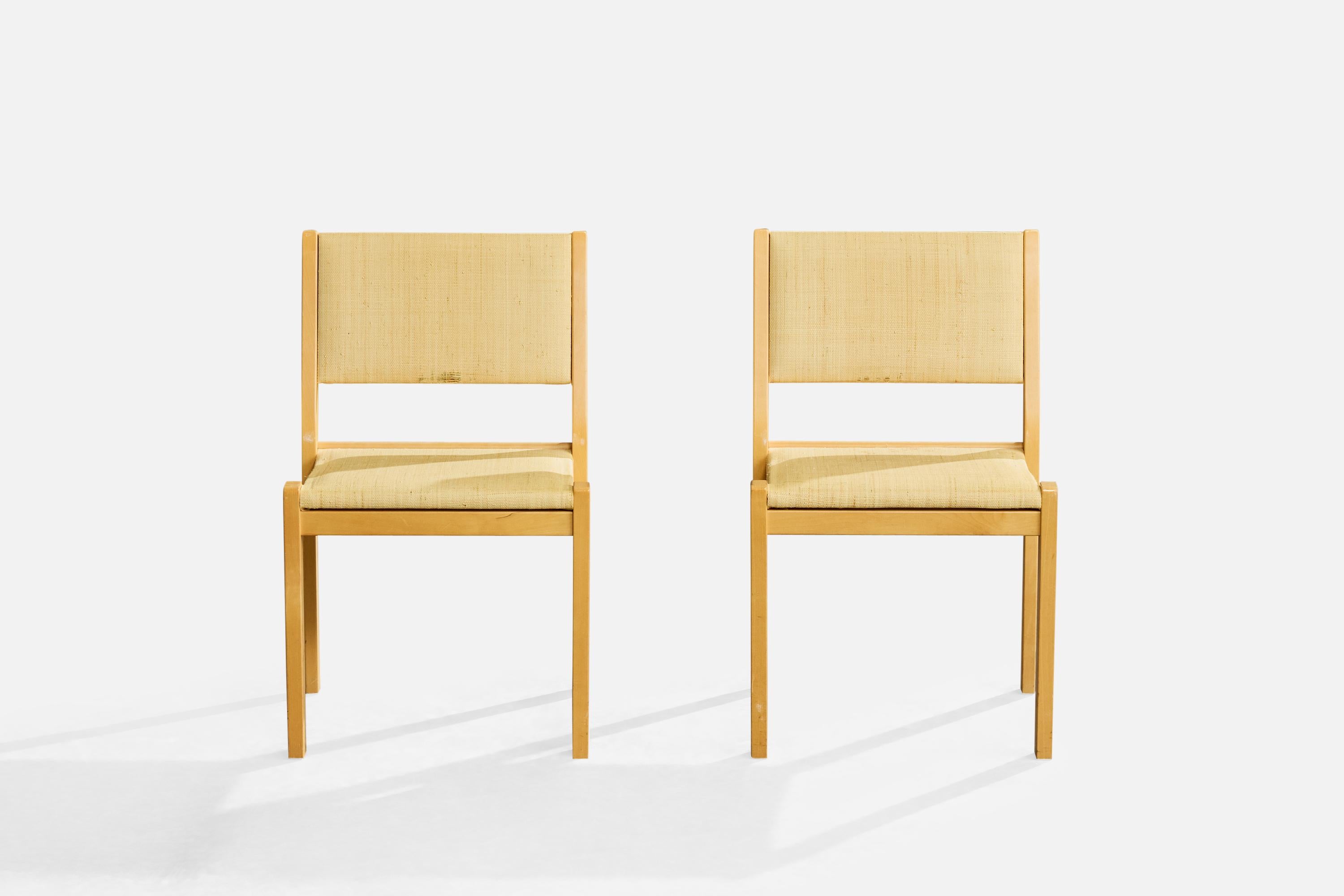 Alvar Aalto, Dining Room Chairs, Birch, Raffia, Finland, 1980s finales del siglo XX en venta