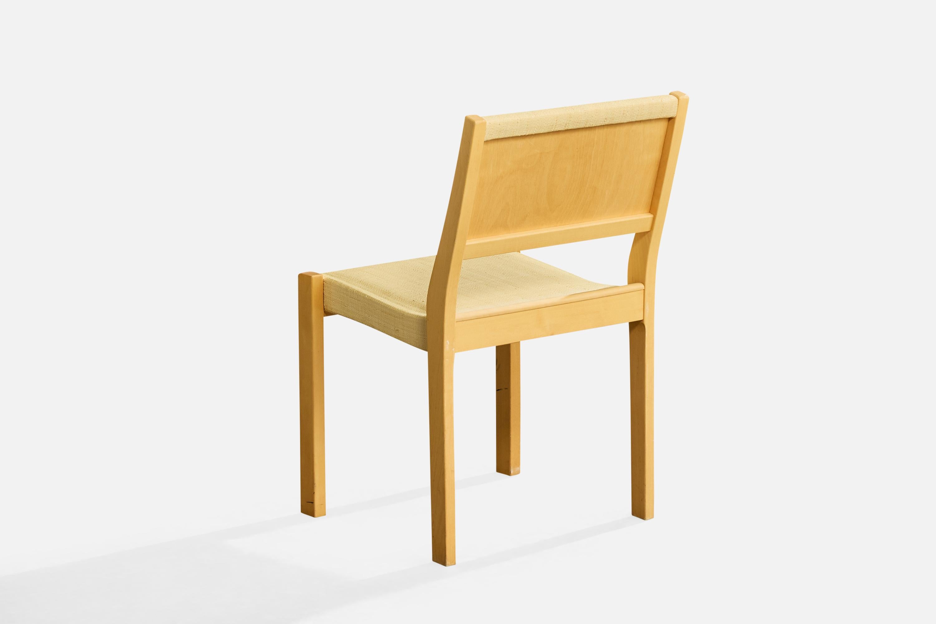 Alvar Aalto, Dining Room Chairs, Birch, Raffia, Finland, 1980s en venta 1