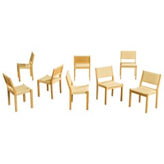 Alvar Aalto, Dining Room Chairs, Birch, Raffia, Finland, 1980s