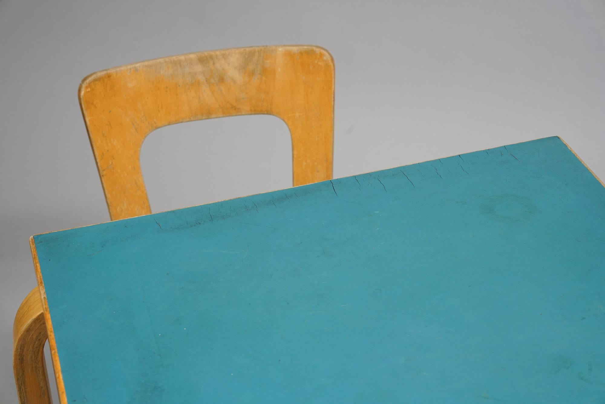 Alvar Aalto, Esszimmer-Set, Modell DL82, Tisch und Stühle Modell 65, ca. 1940er Jahre  (Birke) im Angebot