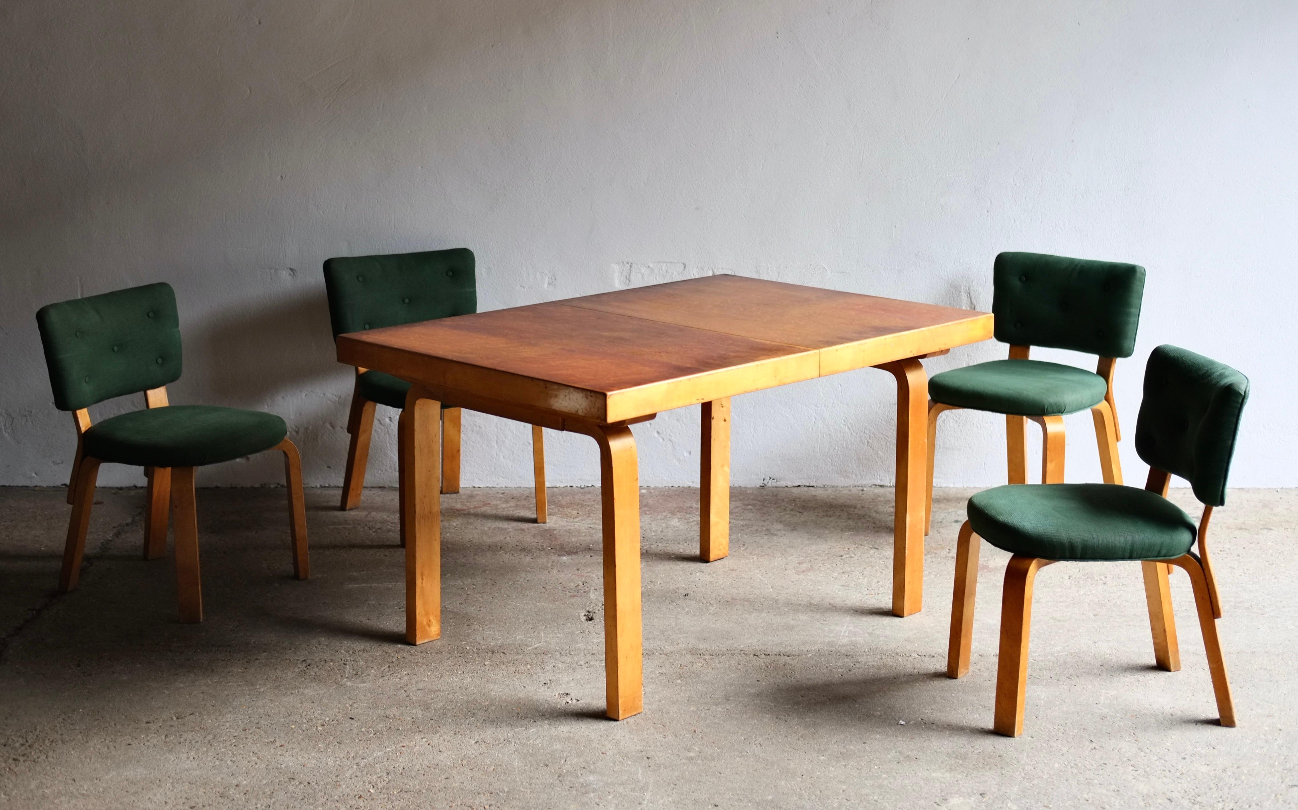 Alvar Aalto Dining Set, Model 92 Dining Table & Model 62 Chairs, Circa 1950's 5