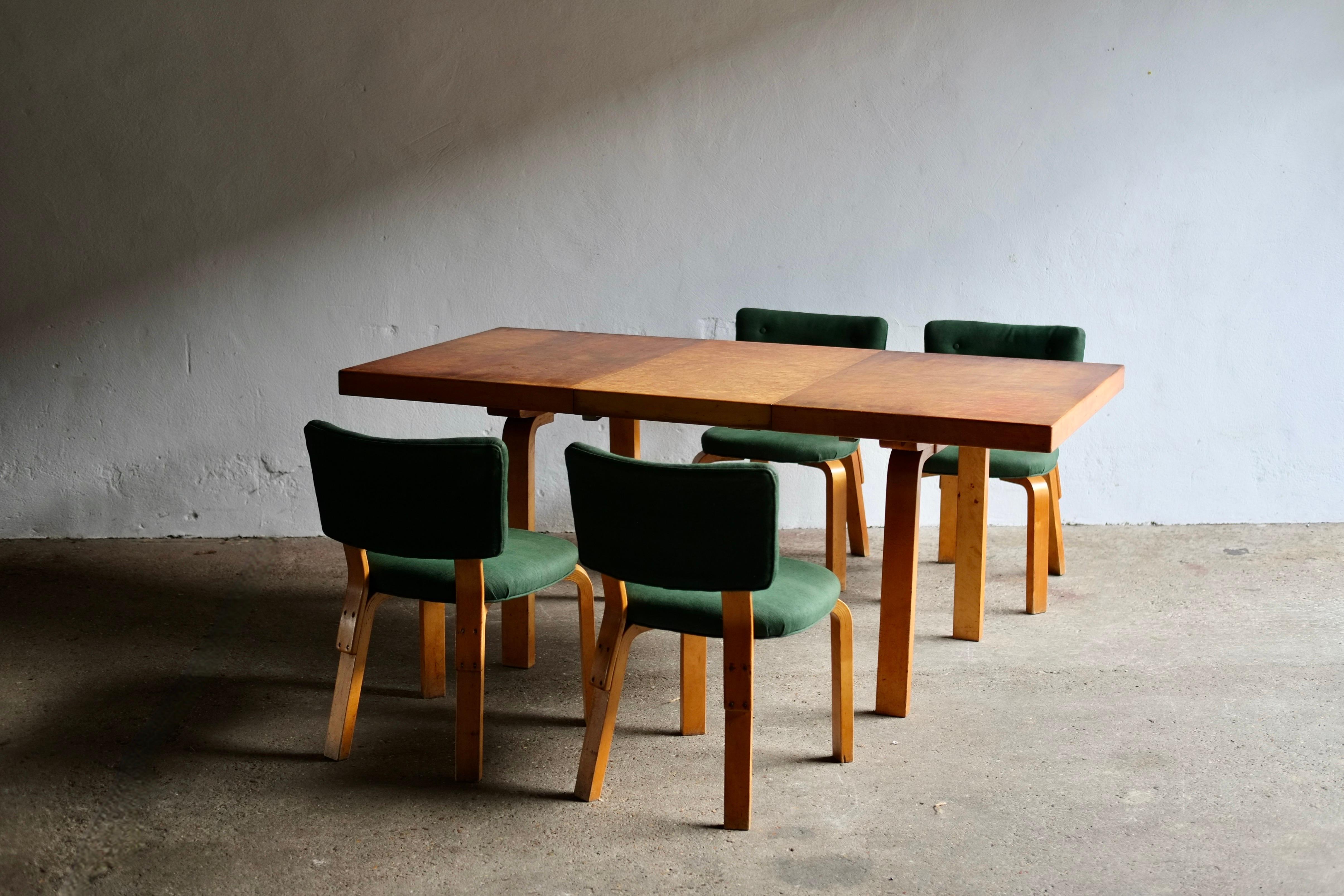 Alvar Aalto Dining Set, Model 92 Dining Table & Model 62 Chairs, Circa 1950's 7