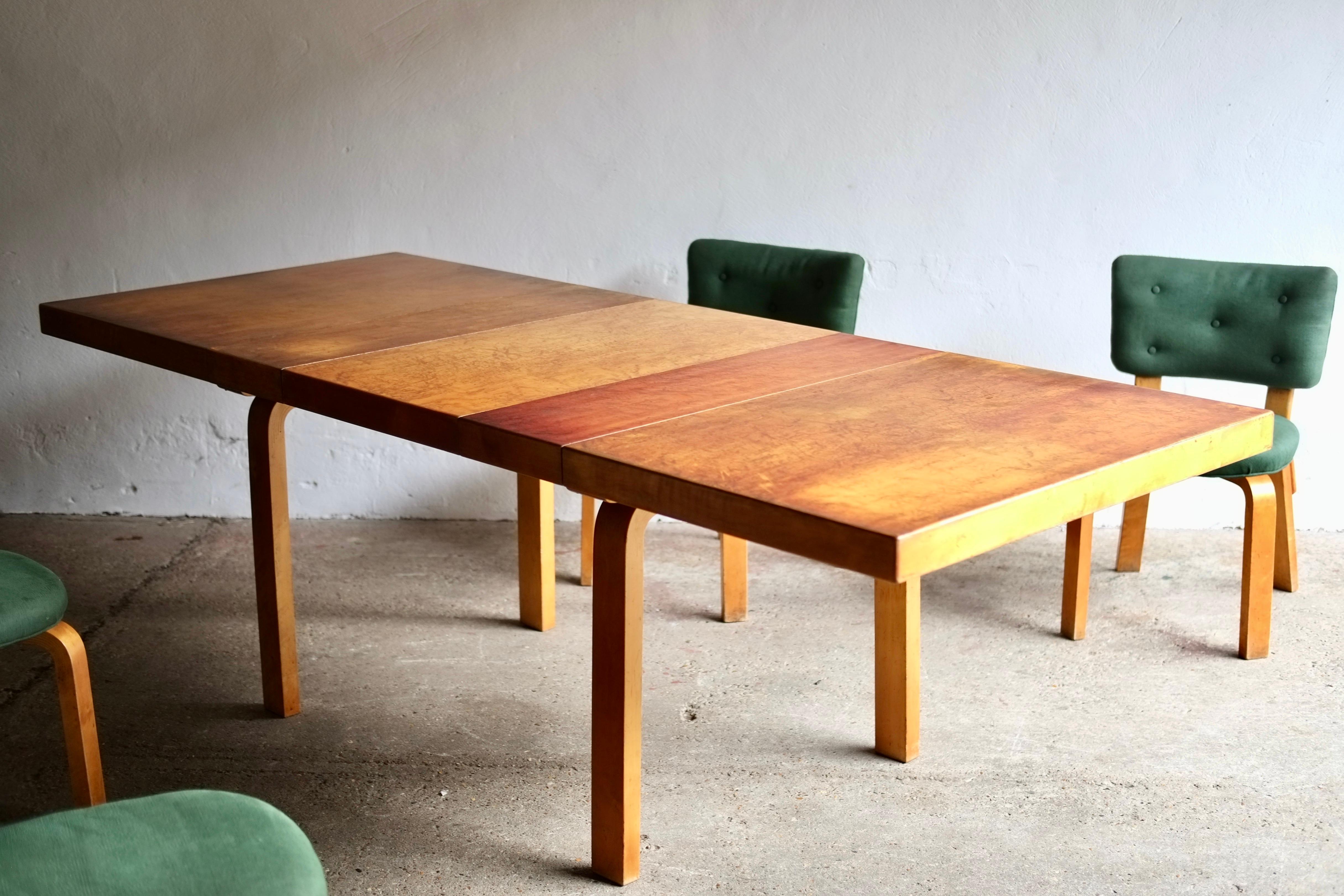 Alvar Aalto Dining Set, Model 92 Dining Table & Model 62 Chairs, Circa 1950's 14
