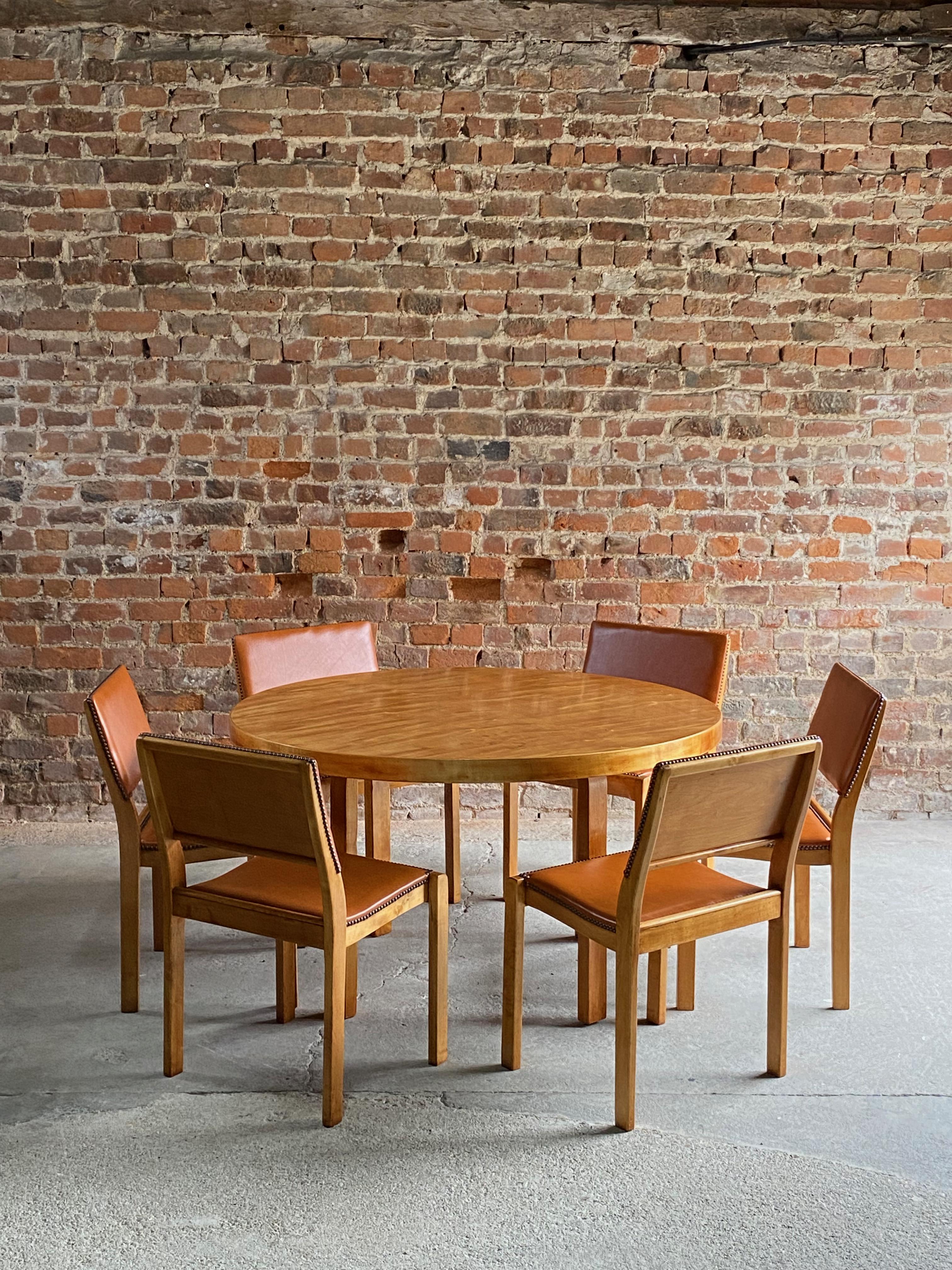 Birch Alvar Aalto Dining Table & Six Chairs by Finmar, Circa 1940 For Sale