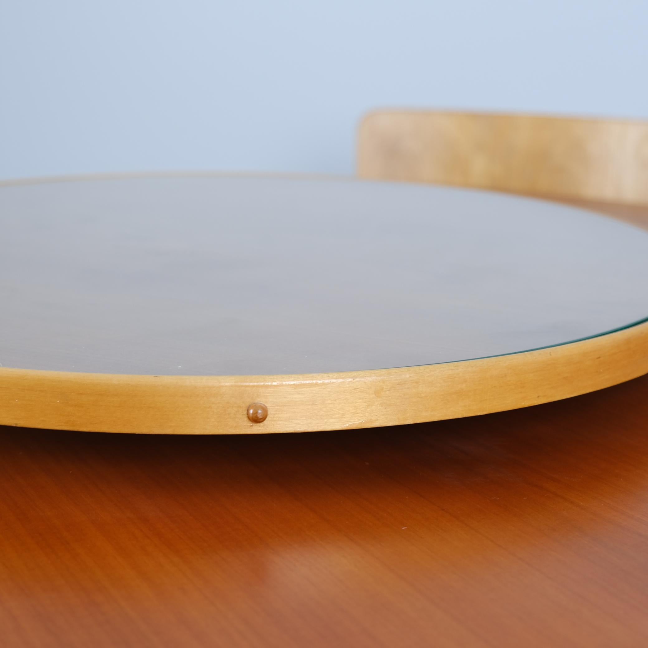 Alvar Aalto Dining Table with Lazy Susan B91 and 6 Chairs Model 66, Artek, 1940s For Sale 2