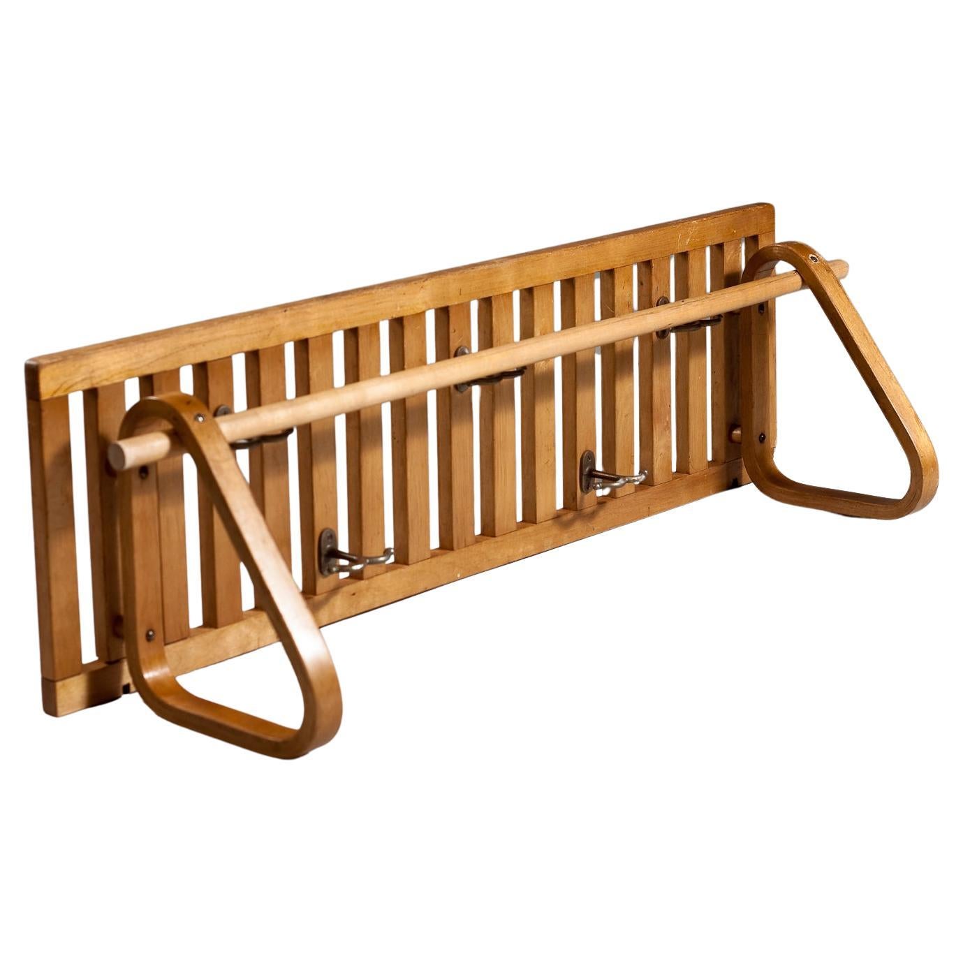 Alvar Aalto, early birch coat rack For Sale