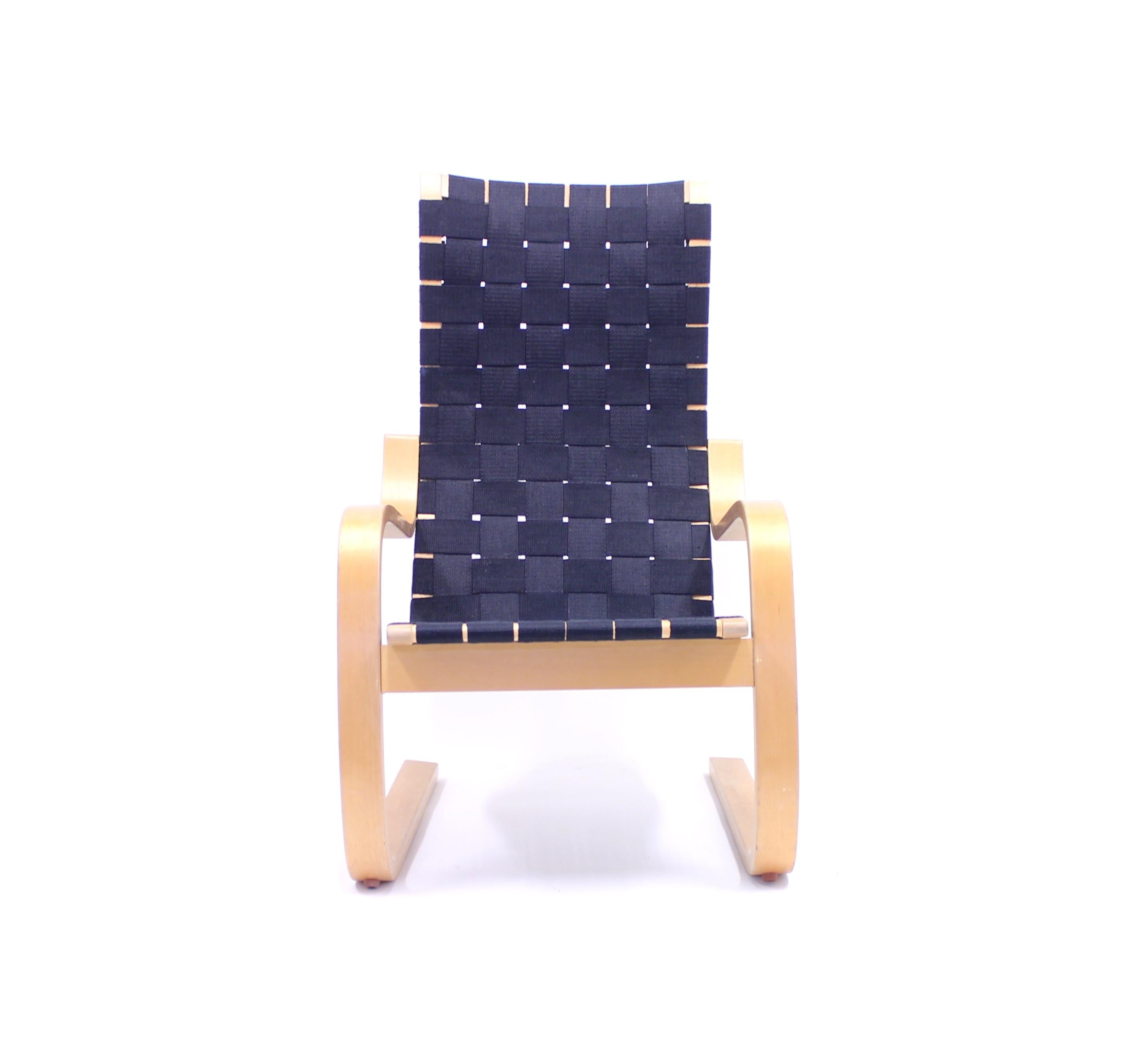 Hemp Alvar Aalto, Early Lounge Chair Model 406, Artek, Hedemora