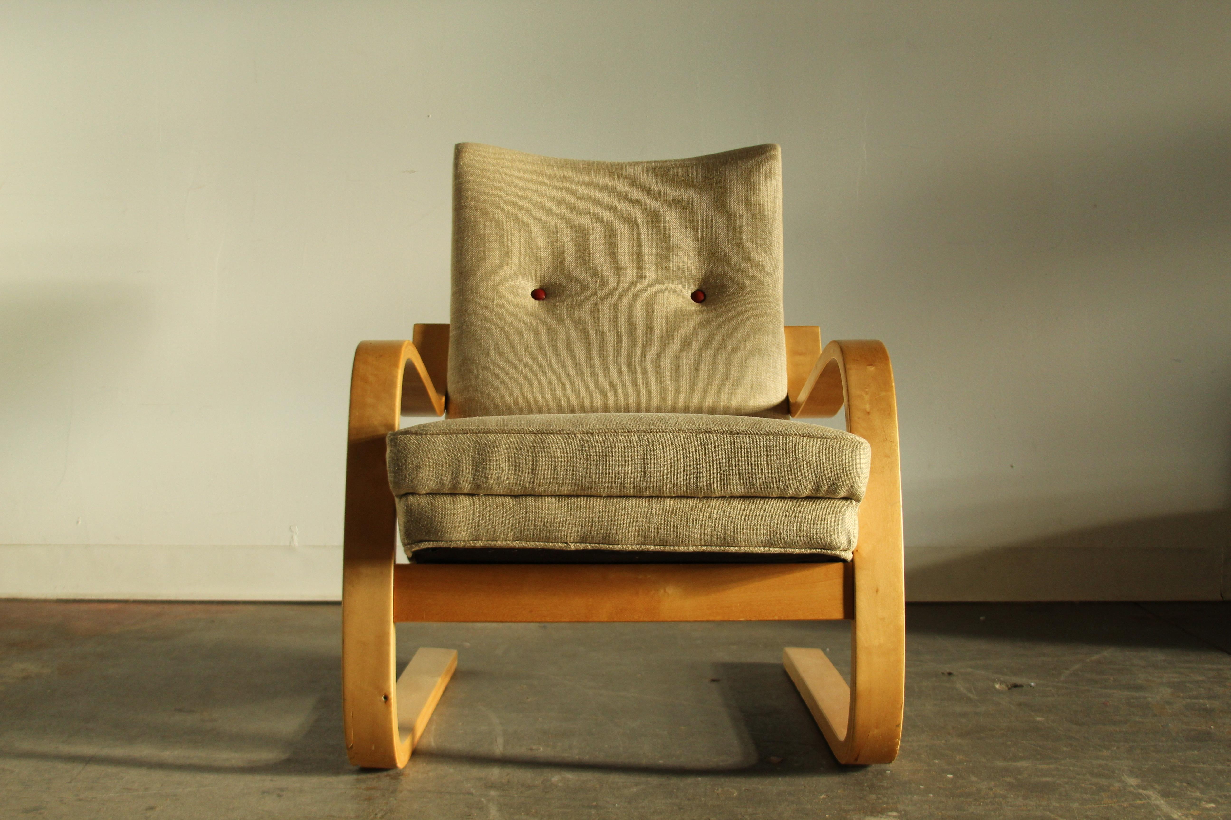 Alvar Aalto Early Model 401 Bentwood Lounge Chair, 1940s For Sale 5