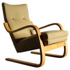 Alvar Aalto Early Model 401 Bentwood Lounge Chair, 1940s