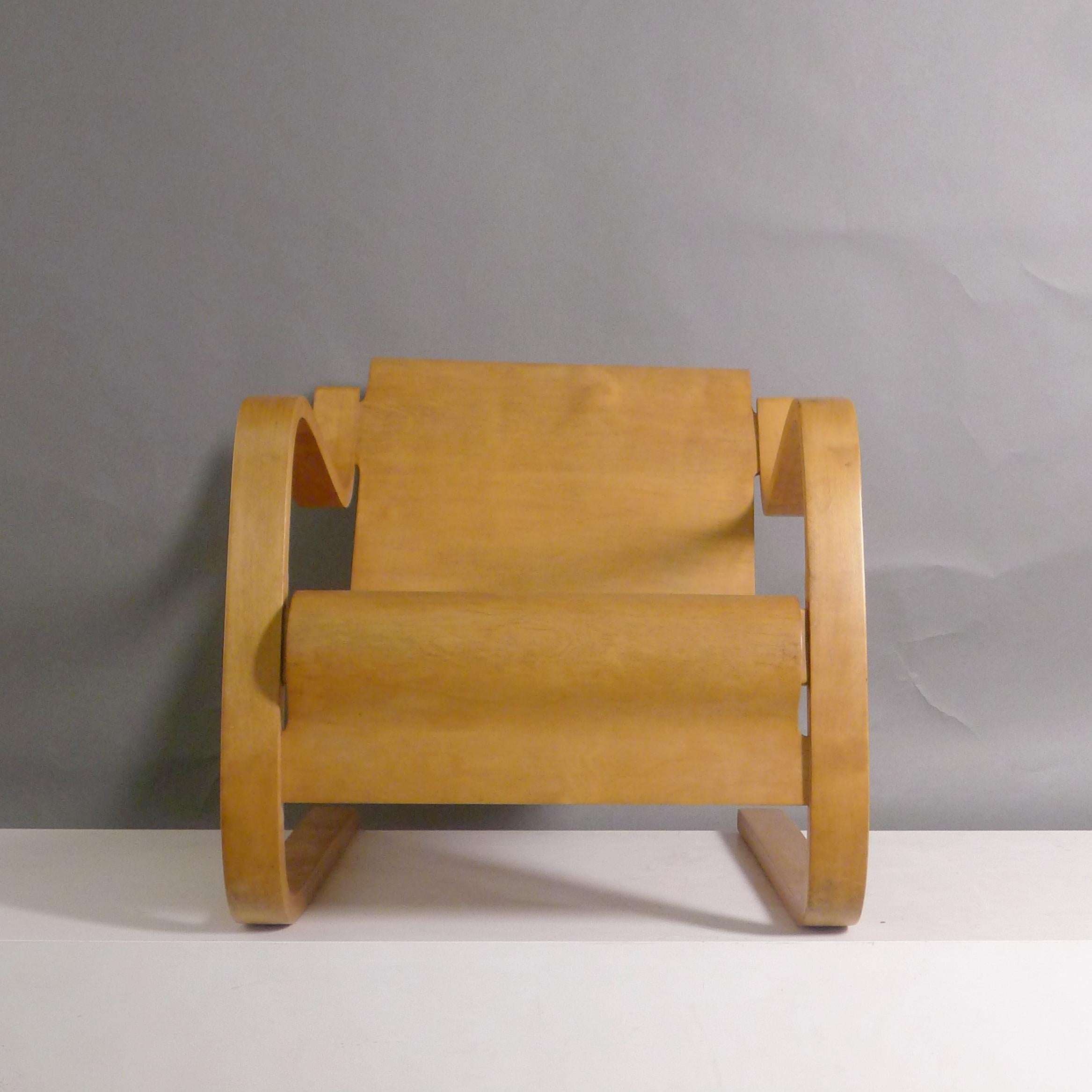 Alvar Aalto, Früher originaler freitragender Freischwinger, Modell 31, Birkensperrholz im Angebot 4