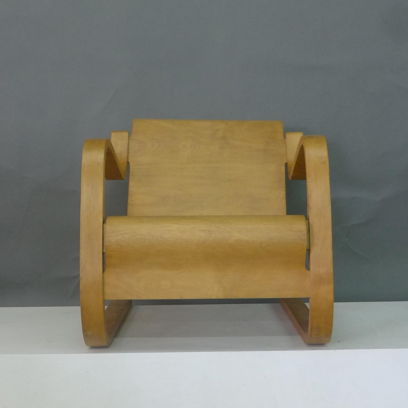 Alvar Aalto, Früher originaler freitragender Freischwinger, Modell 31, Birkensperrholz im Angebot 7