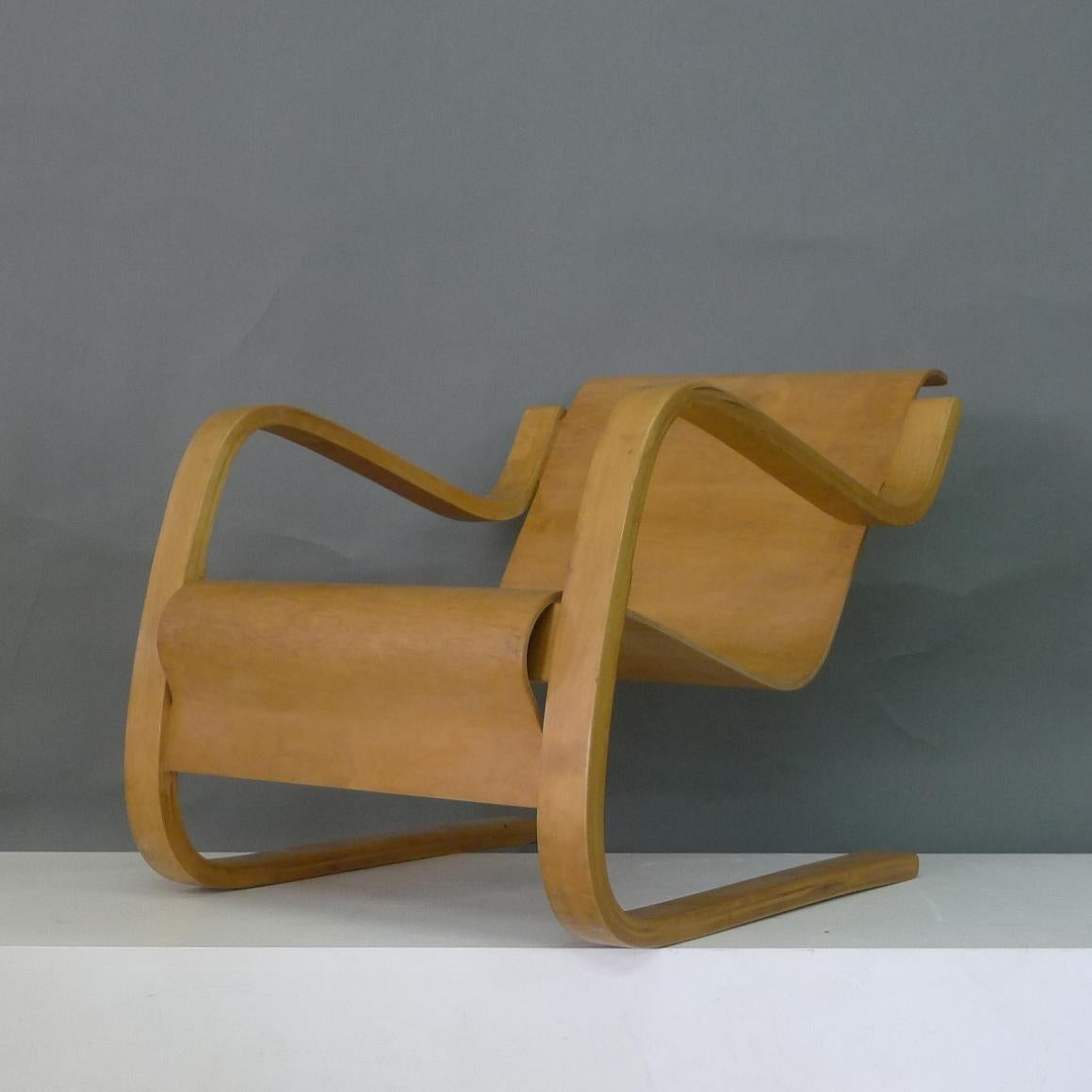 Alvar Aalto, Früher originaler freitragender Freischwinger, Modell 31, Birkensperrholz (Moderne der Mitte des Jahrhunderts) im Angebot