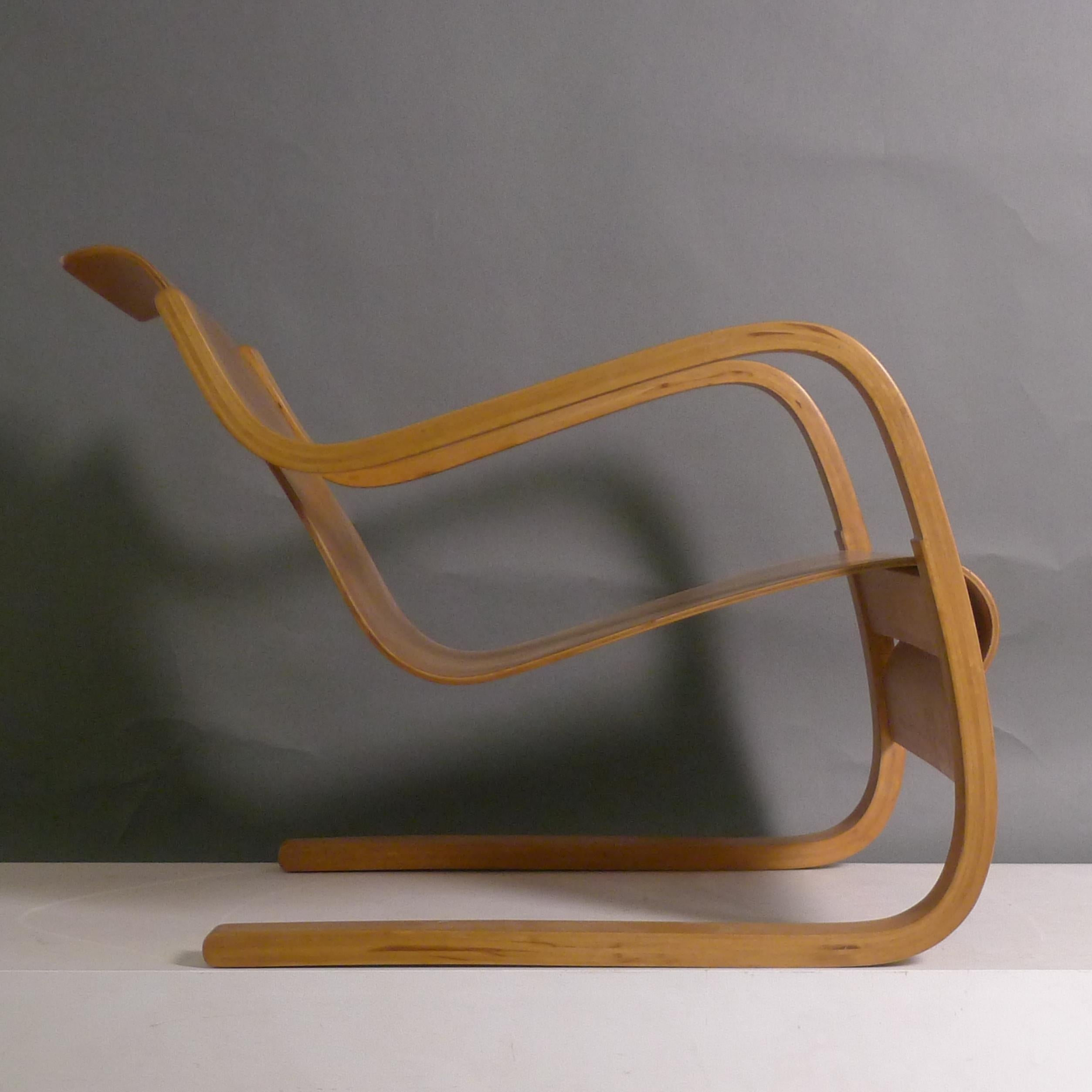 Alvar Aalto, Früher originaler freitragender Freischwinger, Modell 31, Birkensperrholz im Angebot 3