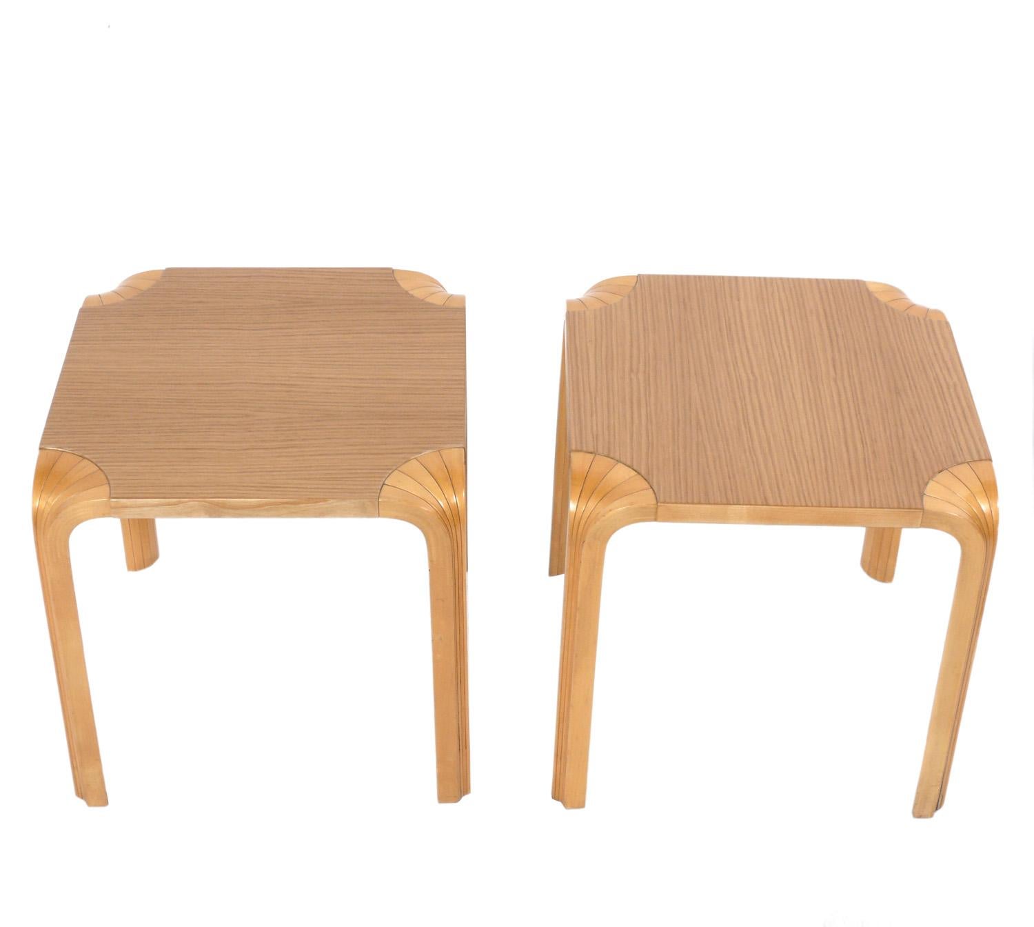 Mid-Century Modern Alvar Aalto End Tables or Nightstands For Sale