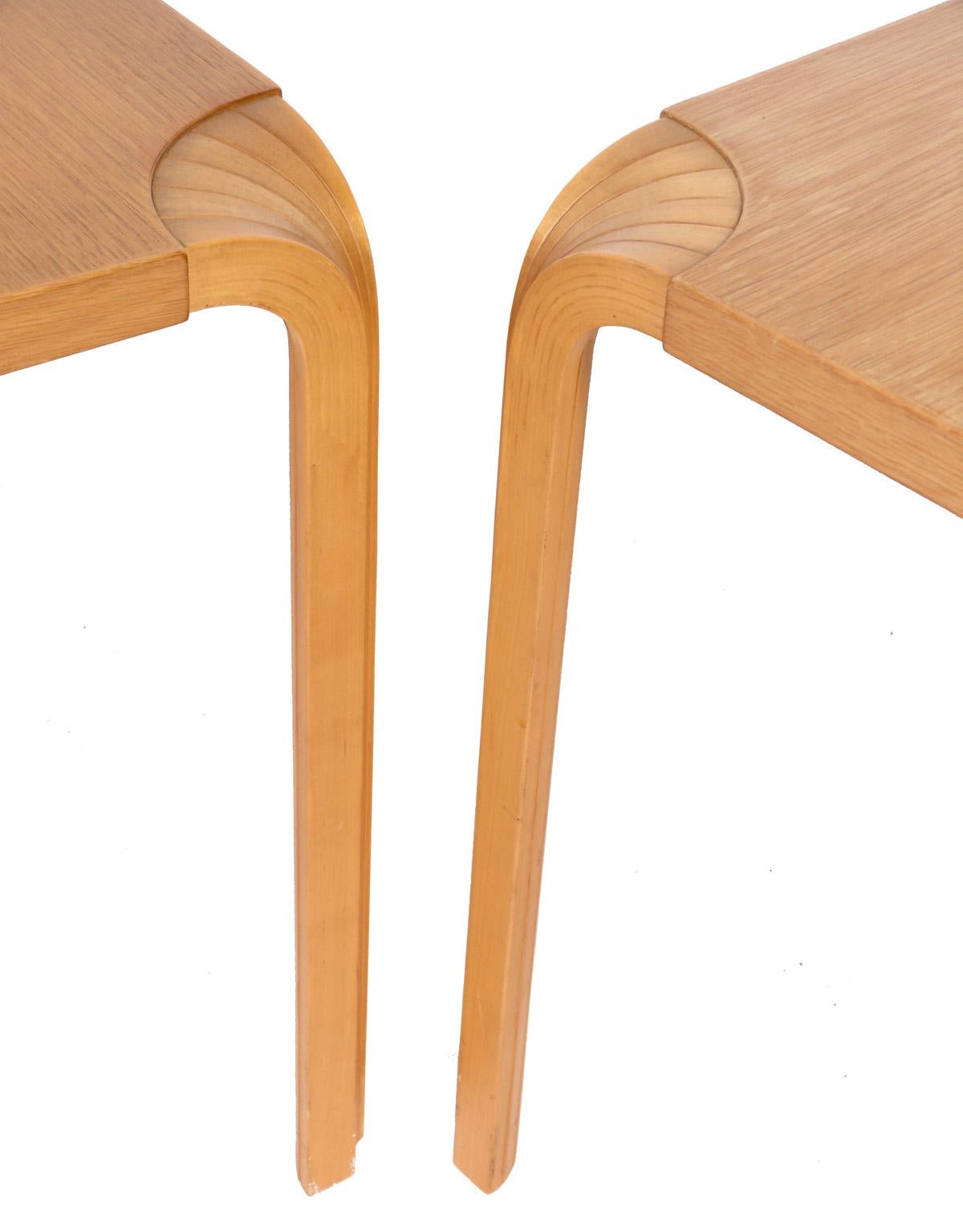 Mid-Century Modern Alvar Aalto End Tables or Night Stands For Sale