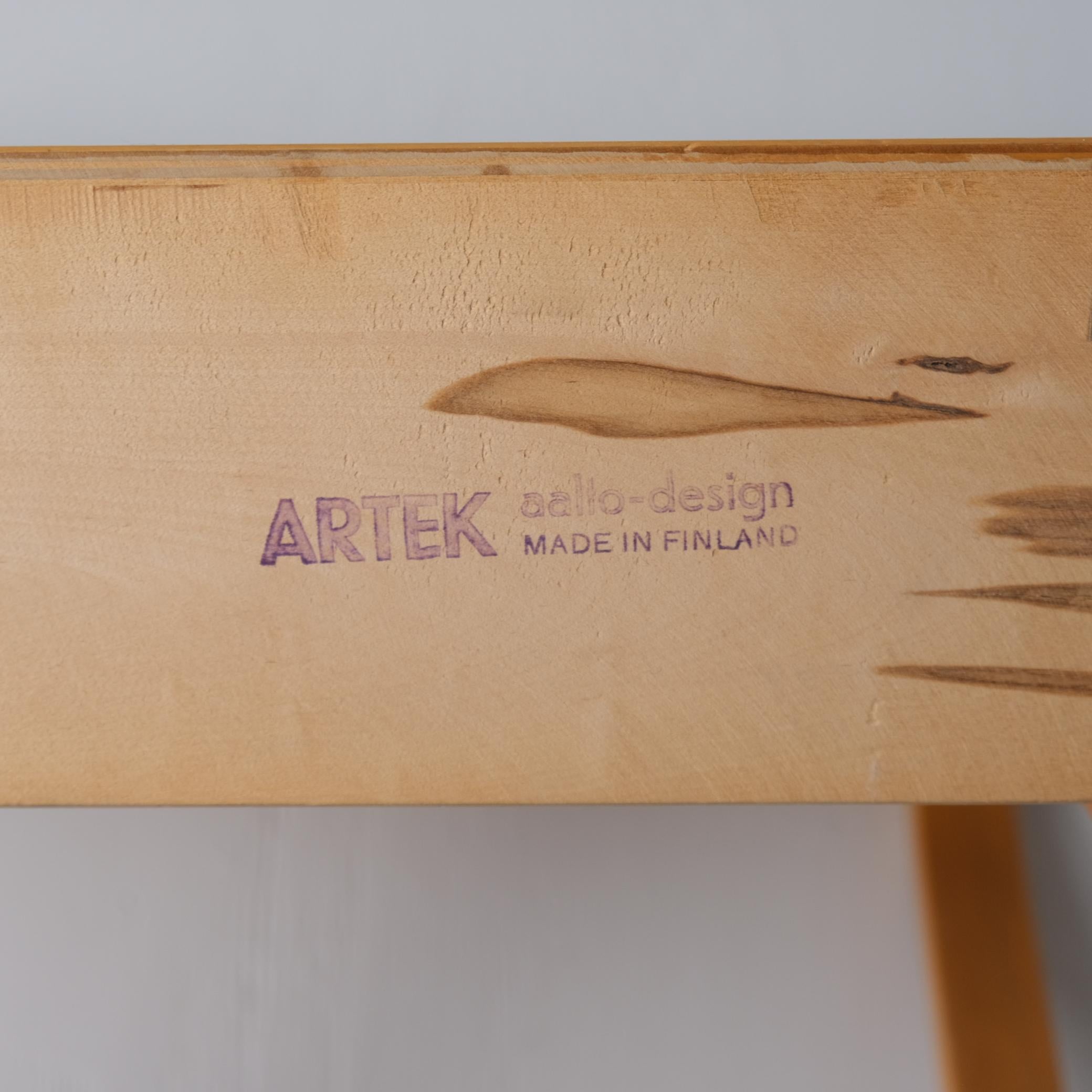 Alvar Aalto Entryway Console Mirror and Stool Set, 1950s for Artek For Sale 6