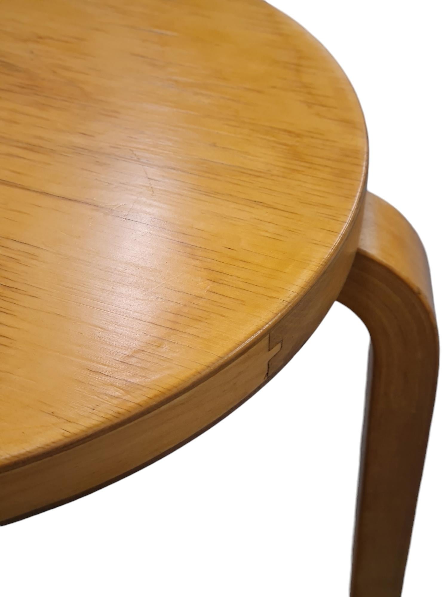 Alvar Aalto Entryway Console Mirror and Stool Set, 1950s for Artek For Sale 8