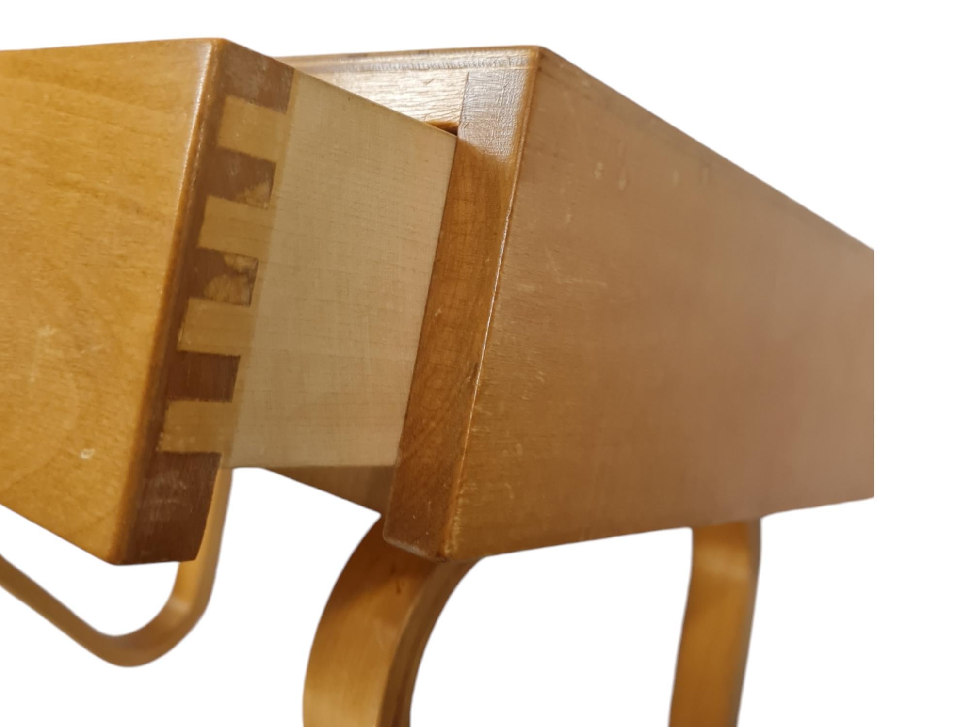 Birch Alvar Aalto Entryway Console Mirror and Stool Set, 1950s for Artek For Sale