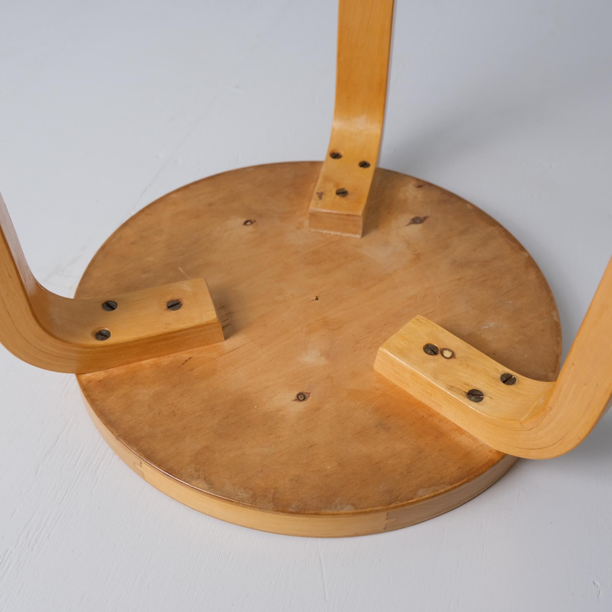 Birch Alvar Aalto Entryway Console Mirror and Stool Set, 1950s for Artek For Sale