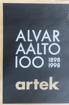 Mostra di Alvar Aalto Aalto+Aalto poster 'sette edifici' 1998 Design Finlandese