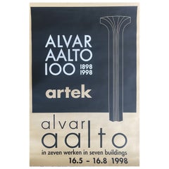 Alvar Aalto Exhibition Artek poster 'seven buildings'  1998 Finnish Design