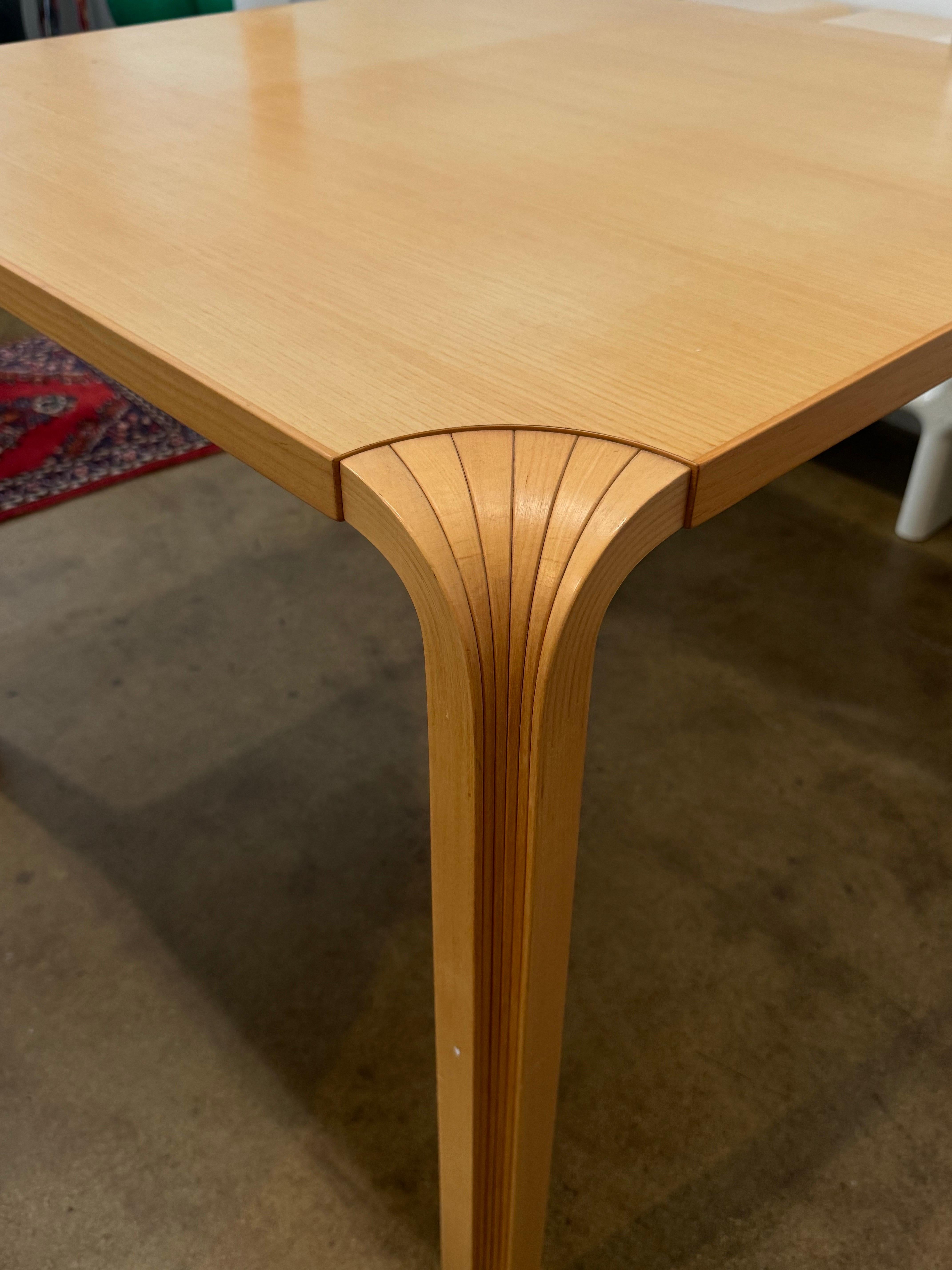 Mid-Century Modern Alvar Aalto Fan Leg Dining Table by Artek For Sale